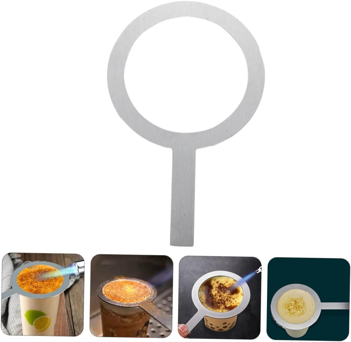 VINTORKY Rust-Proof Milk Tea Cup Rings Stainless Steel Baking Cup Rim Covers with Handle 95Mm Outer Diameter Multipurpose 4Pcs Set image number 6