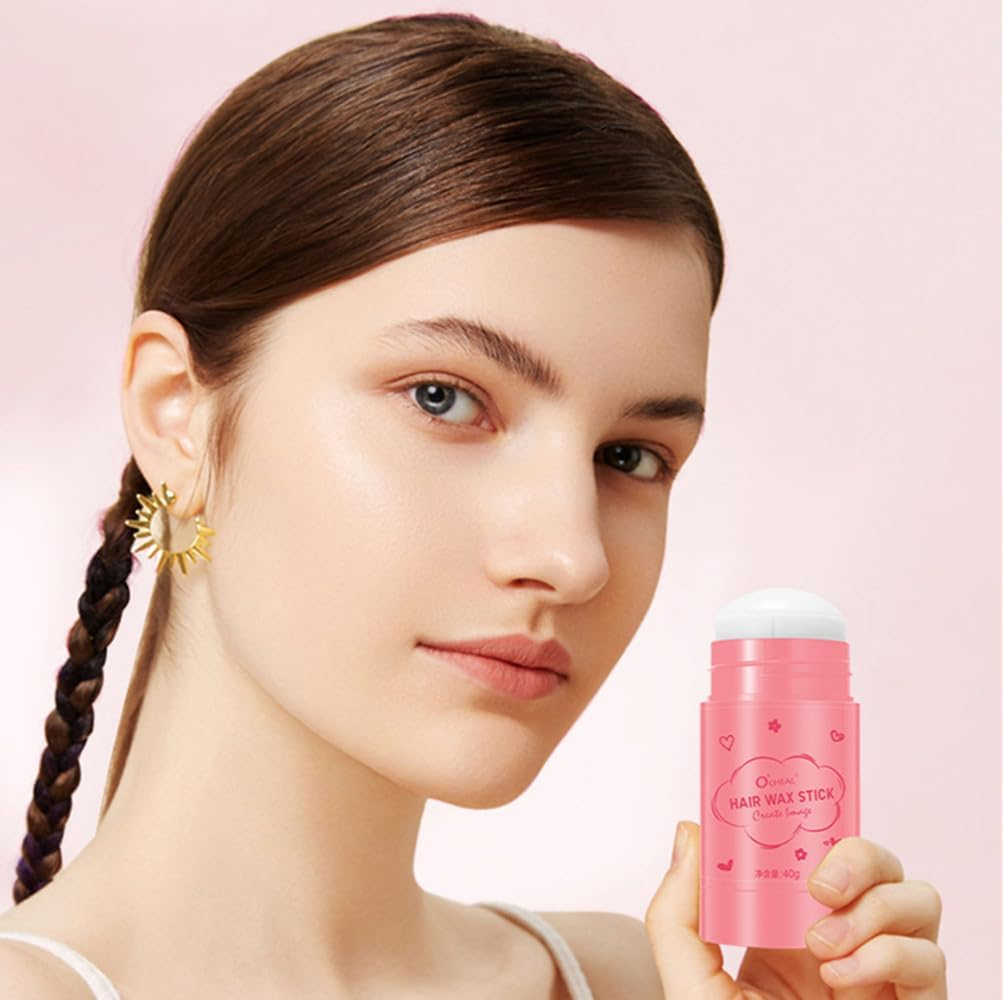 2PCS Hair Wax Stick Crushed Hair Finishing Balm Long Styling Hair Finishing Stick Non-Greasy Style Wax Stick for Men Women Broken Hair image number 2