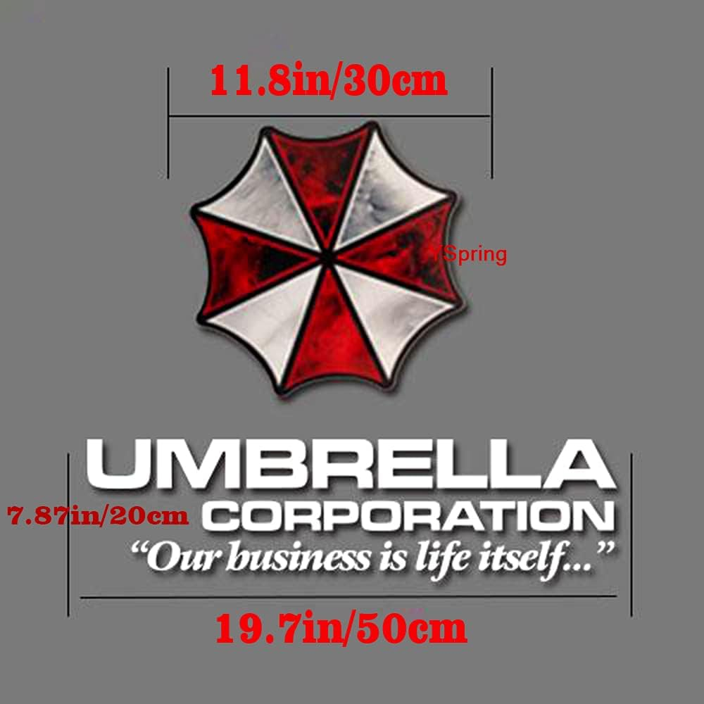 HINSCR Resi Dent Evi L Car Front Cover Decal Umbrella Corporation Logo Sticker Auto Body Vinyl Sticker for Vehicles (Style K - White Fonts-1Pcs-19.7In) image number 6