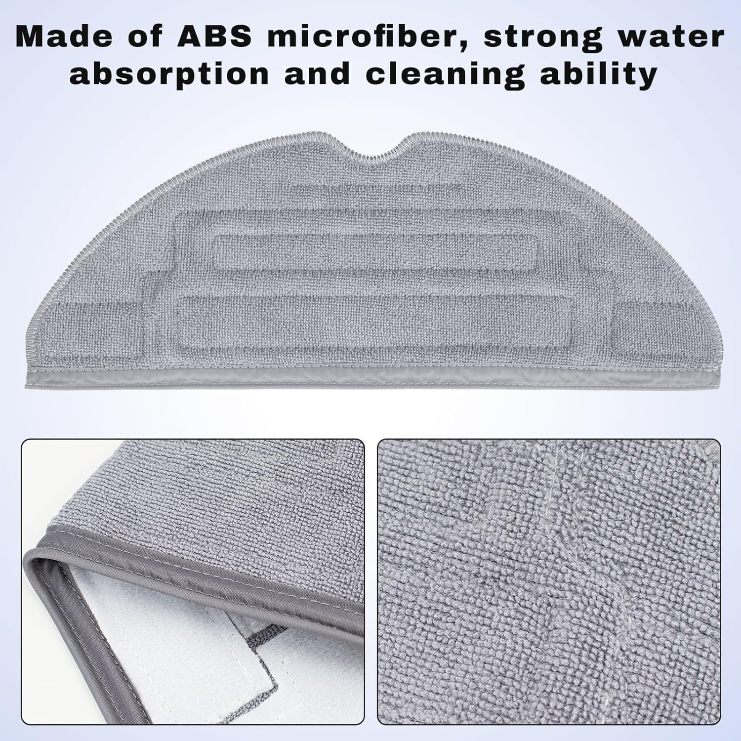 YBVABE Mop Pads 4PCS Compatible with Roborock S8 Pro Ultra, S8, S7 Maxv S7 Series Robot Vacuum Microfiber Mopping Pad Replacement Accessory image number 1
