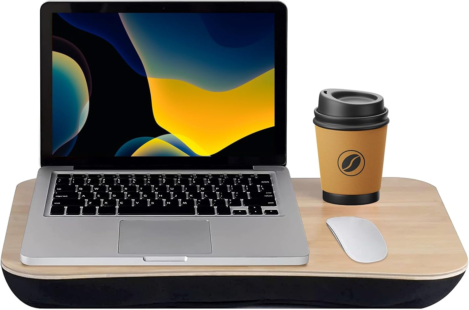 Lap Desk, Laptop Stand with Cushion, Portable Deluxe Bamboo Laptop PC Table with Pillows, Lap Tray Read Workstation