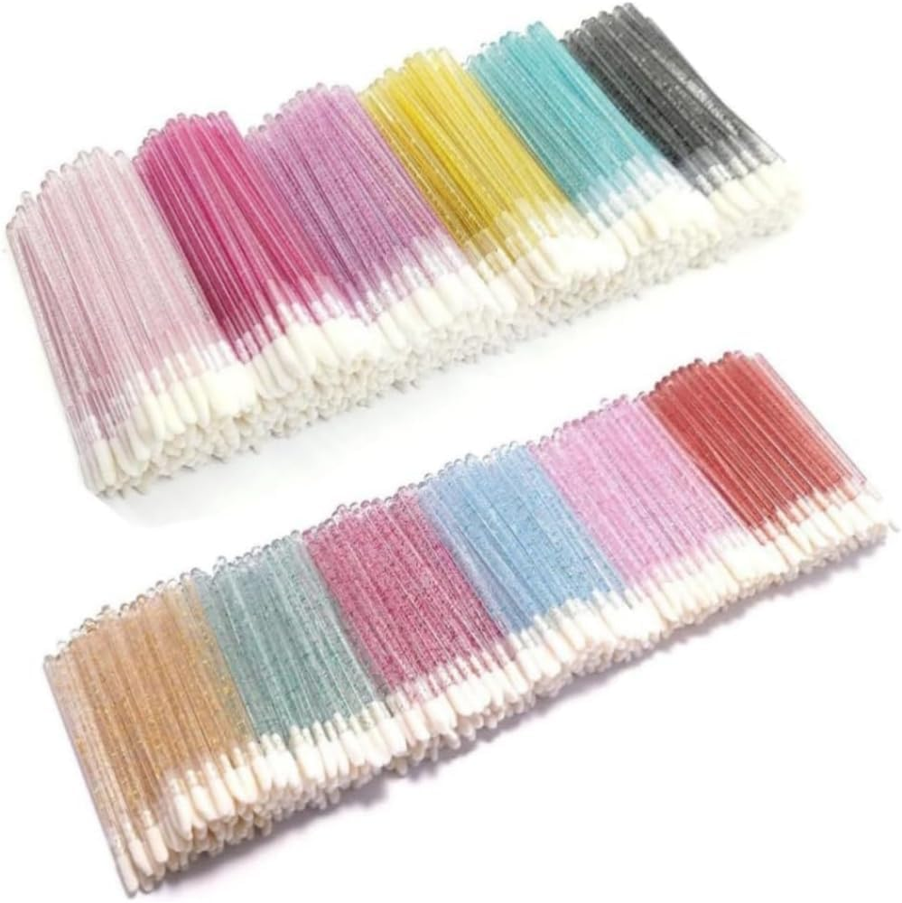 Goxfaca 500PCS Glitter Crystal Lip Brush,Wands Lip Gloss Wands Lint Free Makeup Applicator Brush Beauty Tool(Mix Color) image number 1