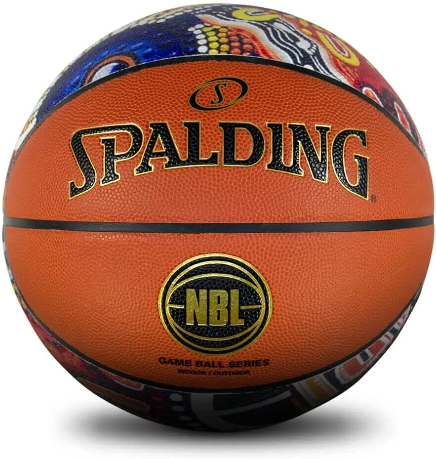 Spalding NBL Game Ball Series Indigenous All Surface Basketball, Brown, Size 7 image number 2