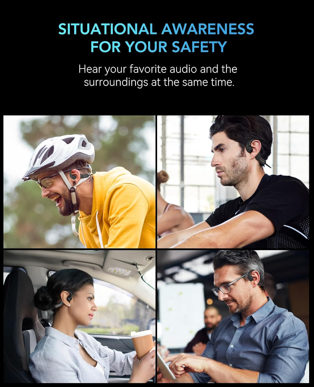 Nuroum OW10 Open Ear Headphones, Bluetooth 5.3 Sports Headphones Wireless with Air Line, IPX6 Waterproof, Noise Cancellation, 10H Runtime, Wireless Headphones for Running, Jogging, Driving image number 6