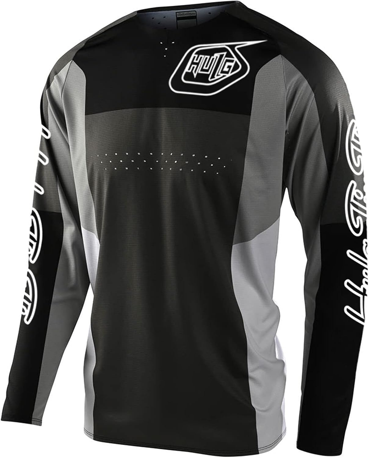 HULG Men'S Cycling Jersey Mountain Bike Motocross Jersey Long Sleeve MTB T-Shirt Downhill Cycling Jersey Quick-Drying