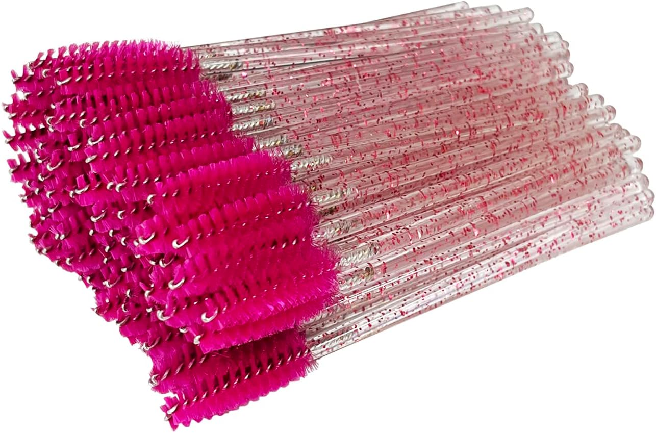 100Pcs Disposable Eyelash Brushes Mascara Wands Eyebrow Brush Makeup Brush Tool (Black) - Crystal Blue image number 4