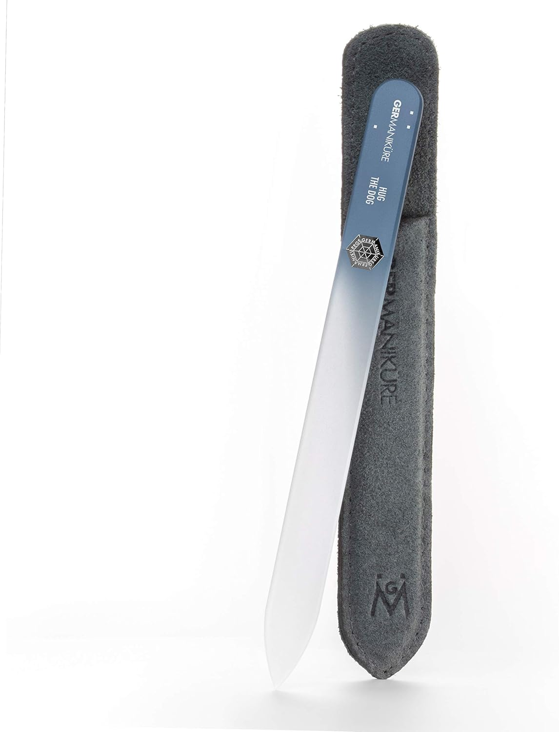 GERMANIKURE Glass Nail File in Suede Sleeve - Just Breathe - Professional Crystal Nail File for Natural Nails - Ideal Manicure & Pedicure Tool for Smooth, Easy Shaping - Nail Care Gift