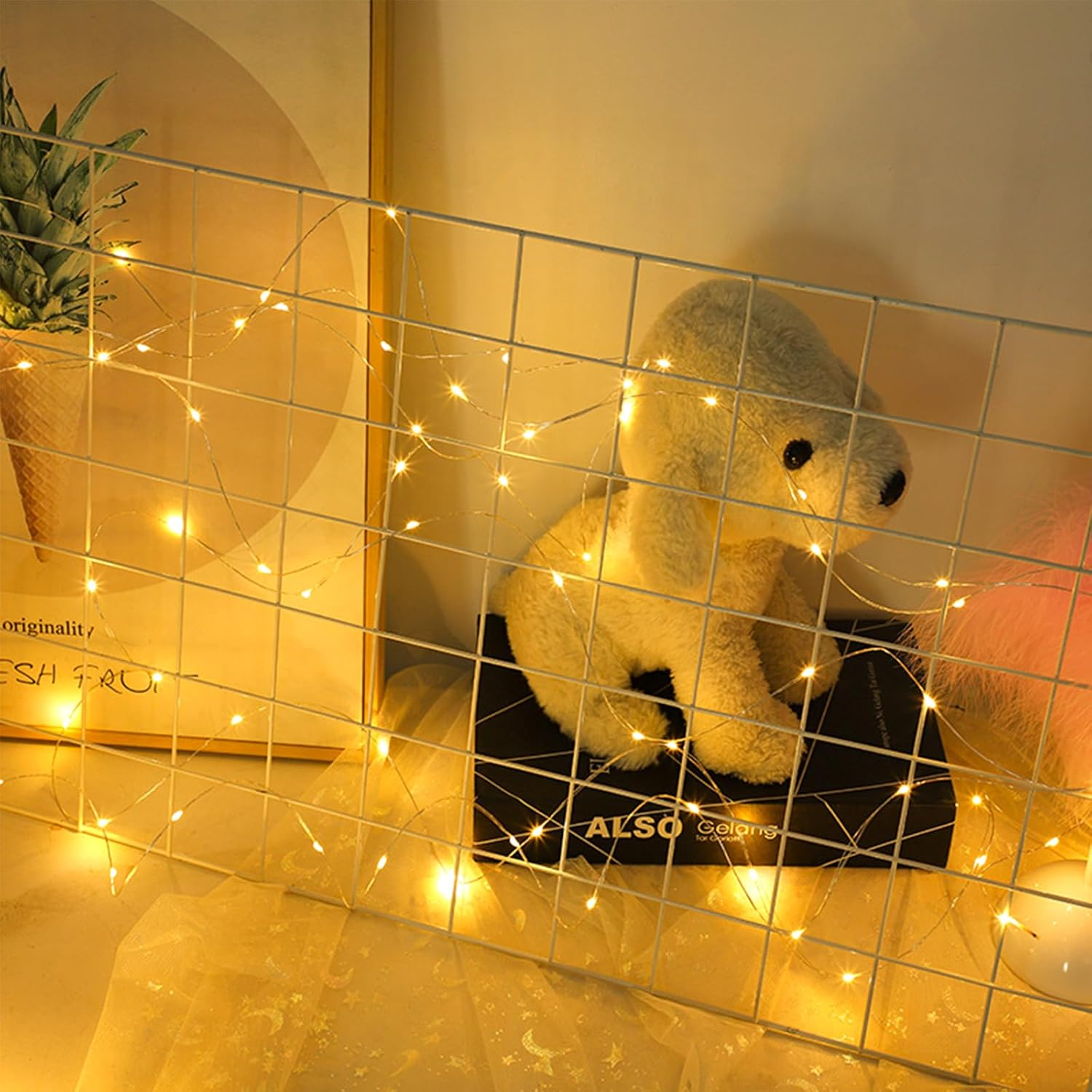 ENLACE Pack of 4 LED Fairy Lights, 3 M 30 LED Copper Wire Fairy Lights, Battery Operated, Warm White Micro Copper Wire Fairy Lights for Christmas, Wedding, Children'S Room, Party, Indoor Decoration image number 4