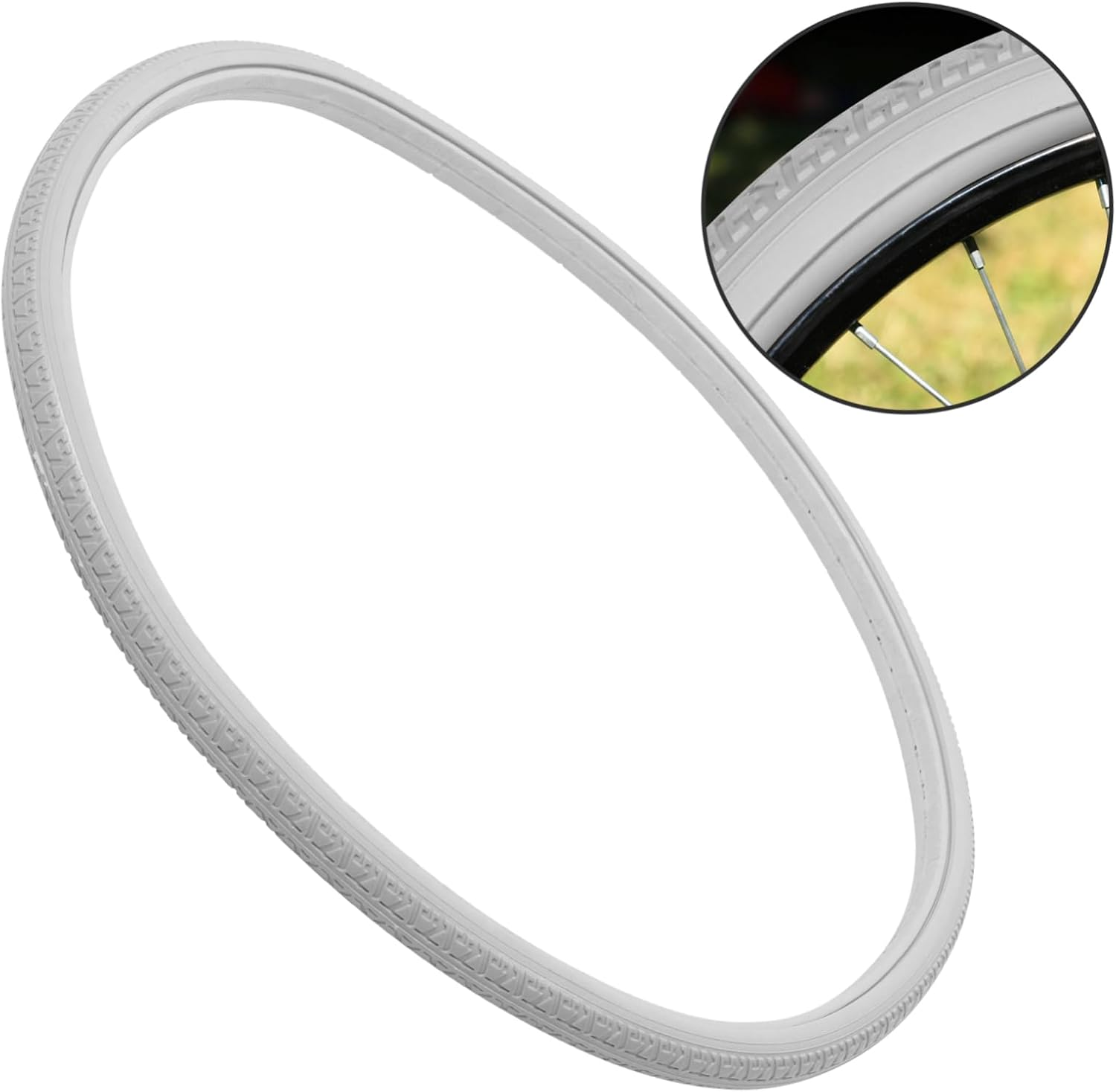 PACKOVE Elastic PU Wheelchair Tire Solid Replacement Tire for Indoor Outdoor Use Easy Installation Wheelchair Part Stylish Grey Design For image number 3