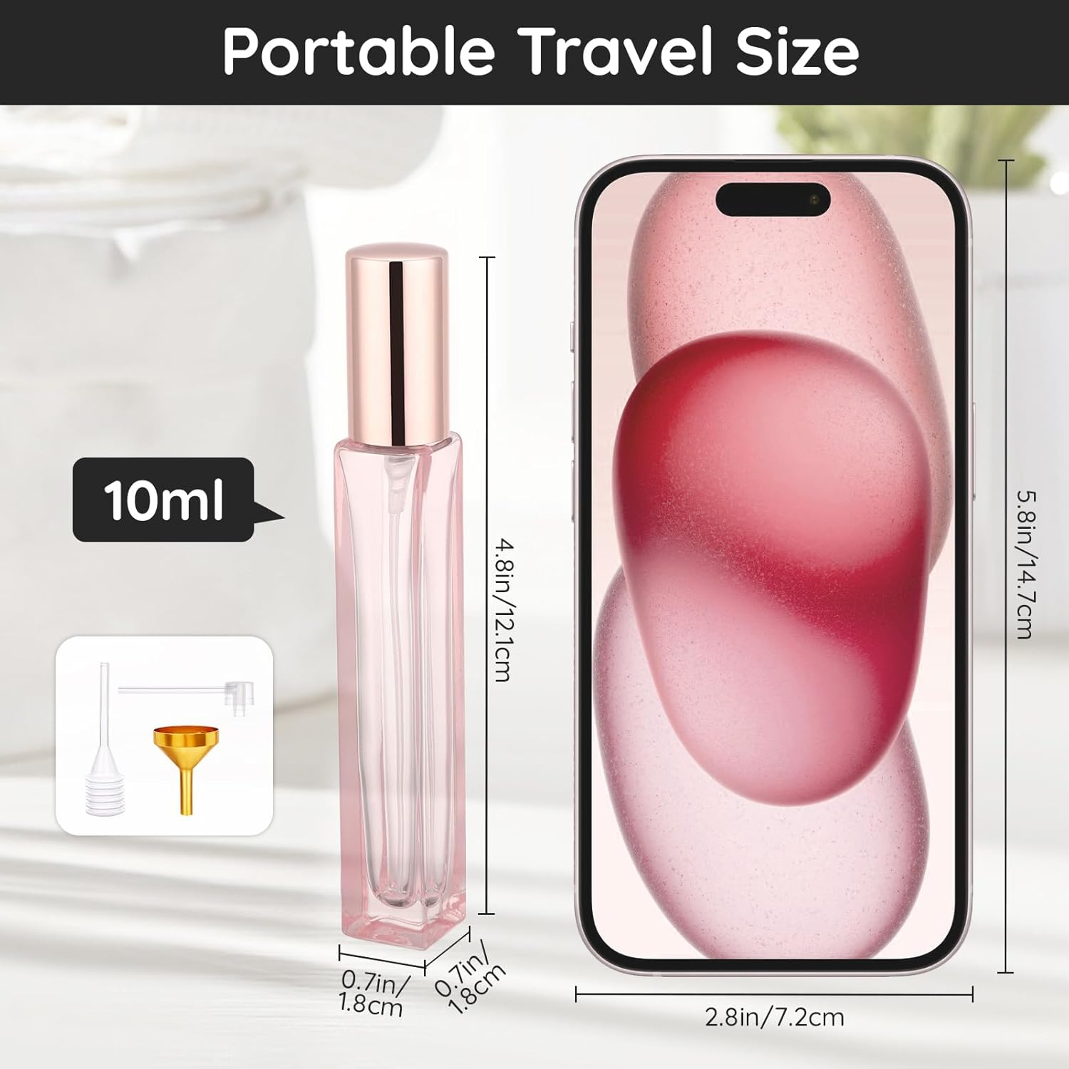 Segbeauty Perfume Travel Bottle Refillable, 5 Pcs Perfume Atomiser 10Ml Glass, Portable Travel Atomiser, Fine Mist Spray Bottle for Cologne, Toner image number 7
