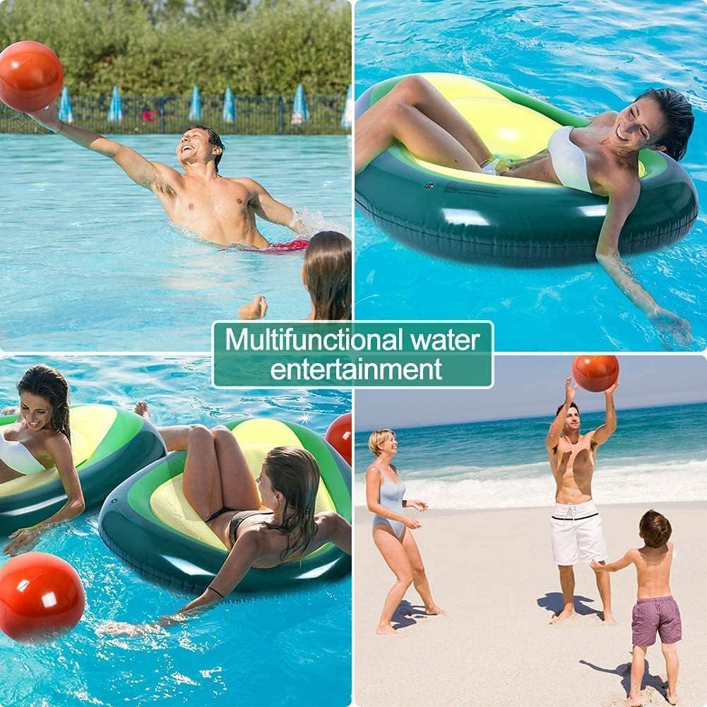 LATERN Giant Inflatable Avocado Float, 165 Cm Large PVC Swimming Pools Float Lounge Beach Floaty with Water Ball for Children Adults Pool Beach Party Toy image number 6