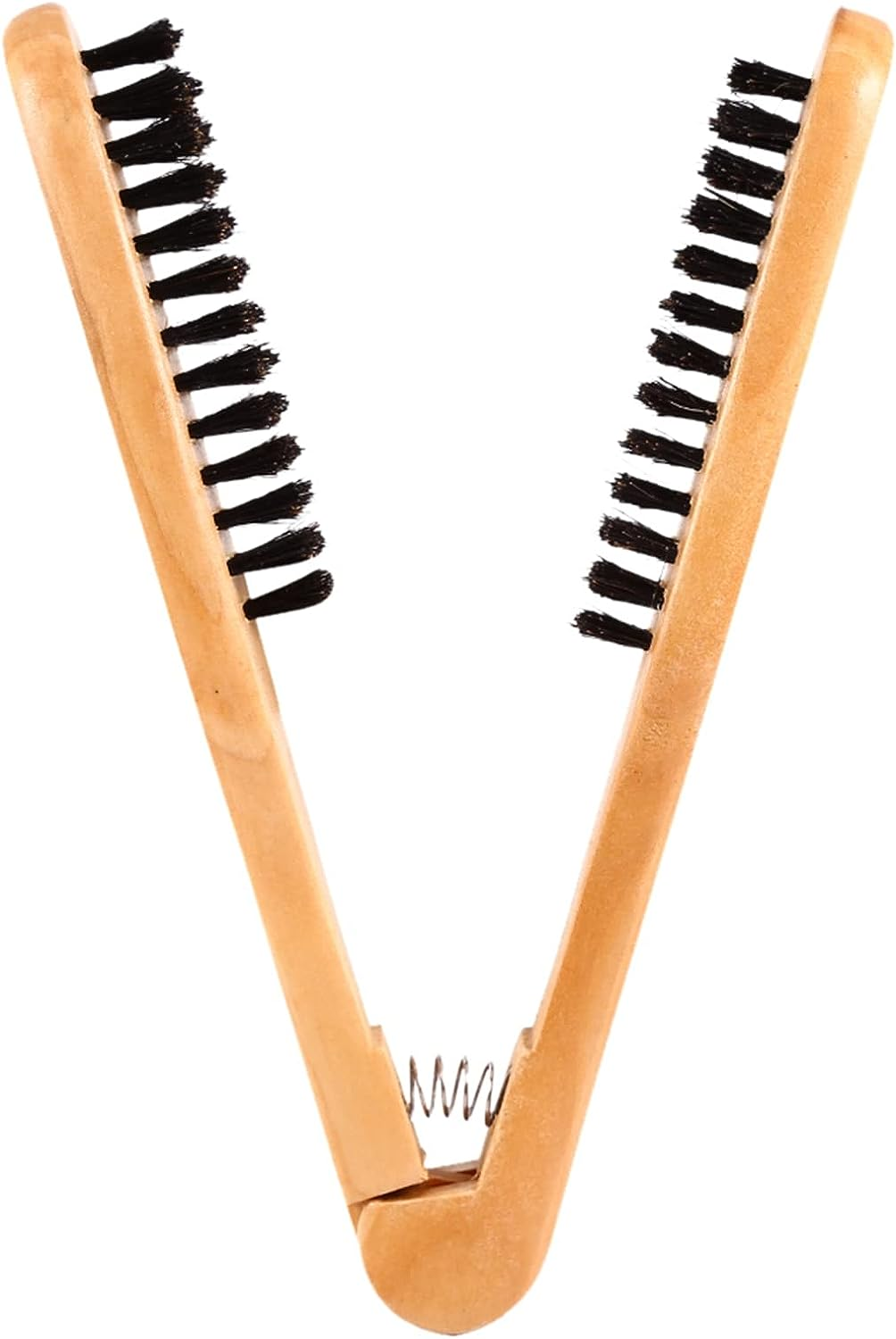 Alvinlite Double Sided Boar Bristle Hair Straightener Brush Comb, Wooden Handle, anti Static, Suitable for Straight Hair, Professionals & Personal Use image number 5