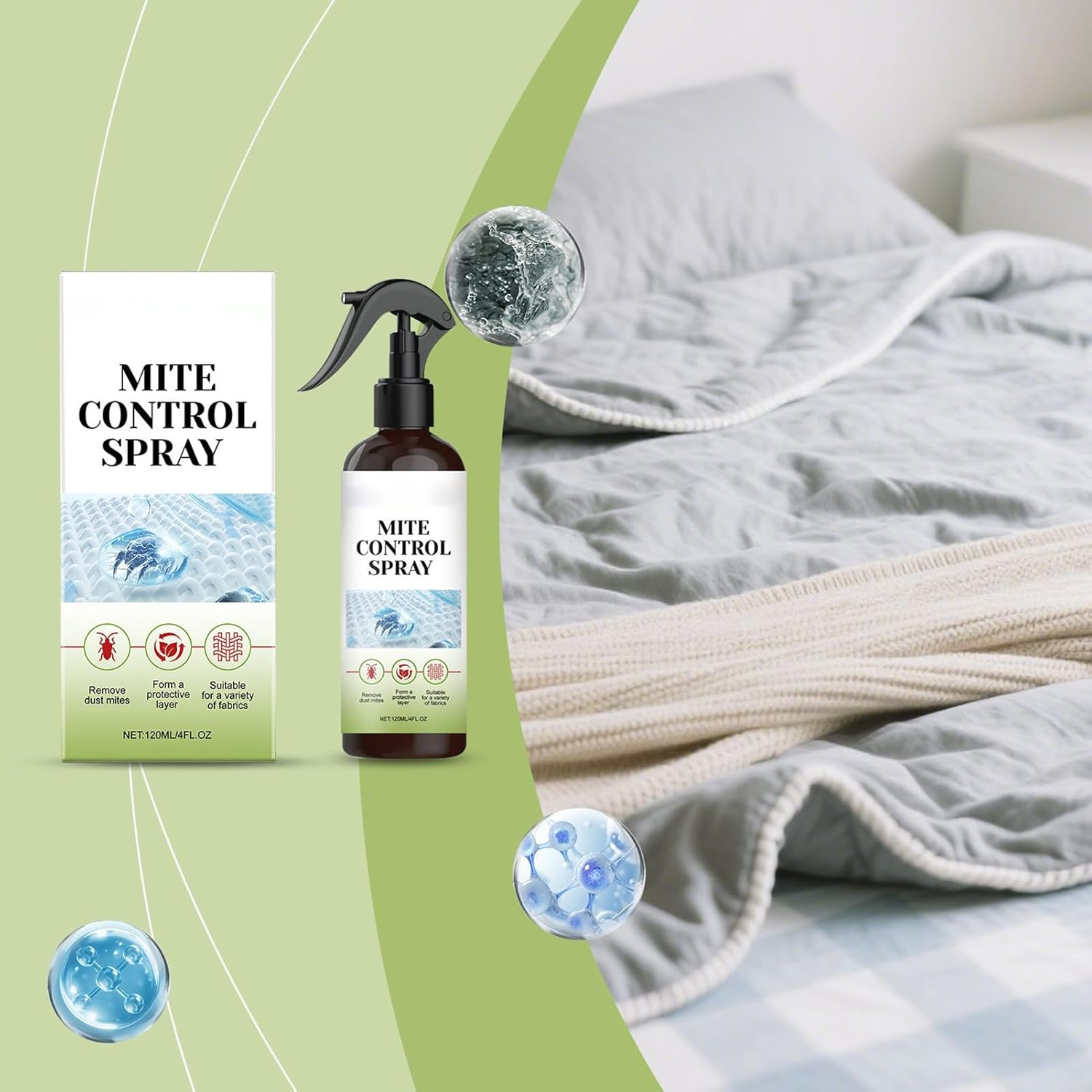 Spray for Bed Flea | 120Ml Bedroom Tick Misting,Natural Bedding Flea Spray for Mattress, Carpet, Furniture, Outdoors, Hotel, Camping, Backyard, Home, Travel