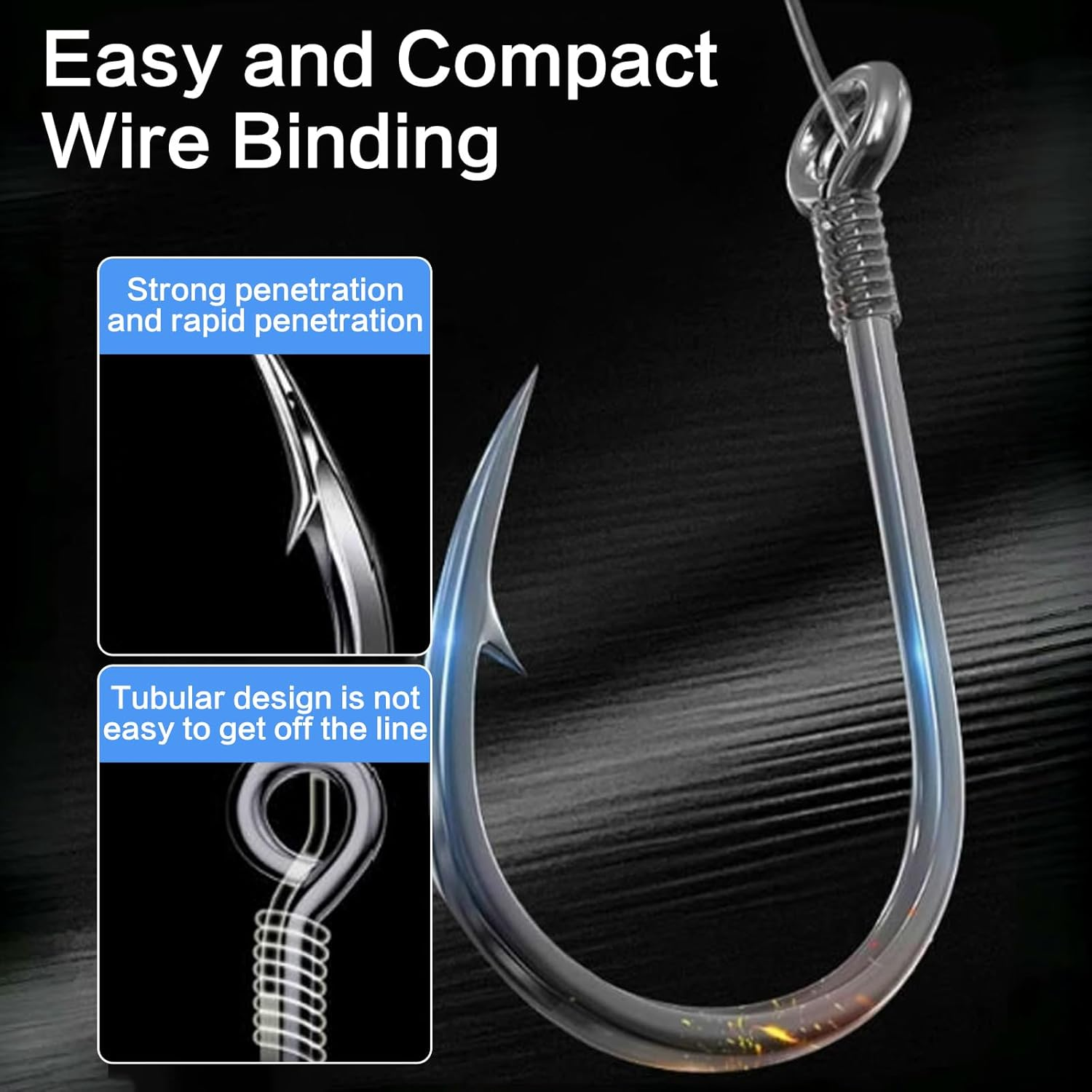 500 Pcs Fishing Hooks Set with Barbed, 10 Sizes High Carbon Steel Hooks for Freshwater & Saltwater with Portable Fishing Tackle Box, Fishing Accessories for Bass, Trout, Salmon, Catfish, Jigging