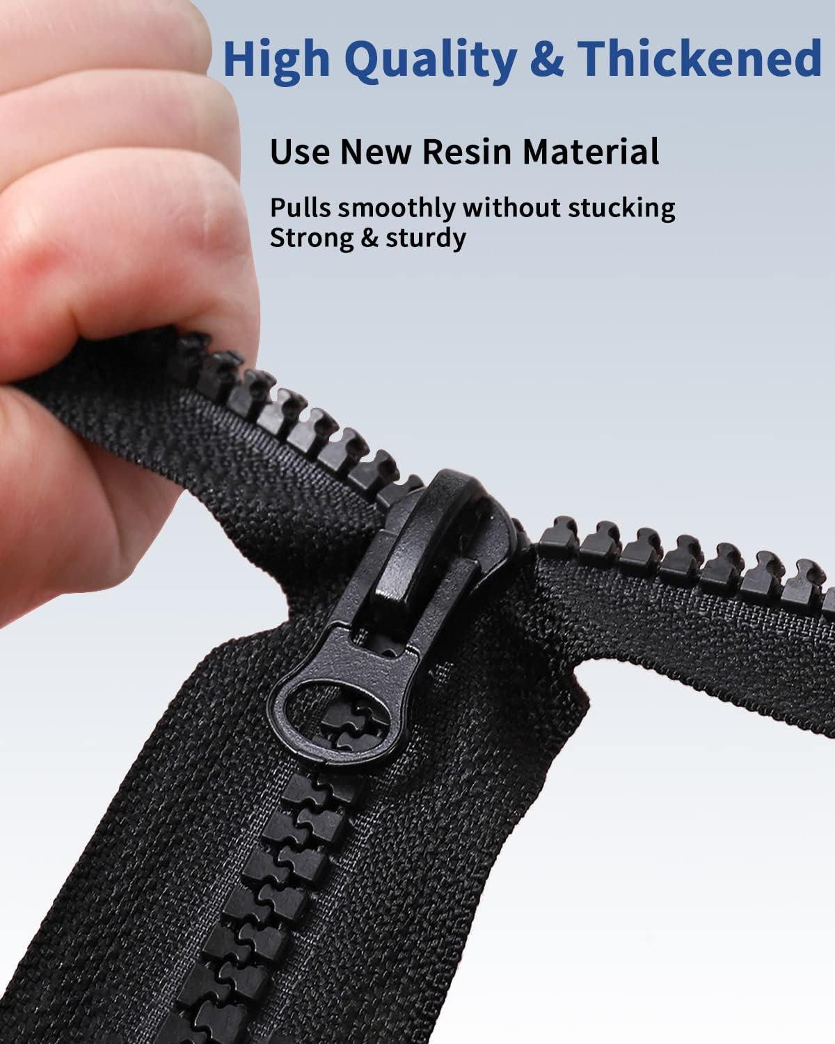 Wavebeexs 28 Inch Jacket Zipper, #5 Zipper for Jacket (3 Piece), Black Plastic Coat Zippers Replacement, Separating Zipper for Coat, down Jacket, Sweatshirt, Clothes, Parka, and More