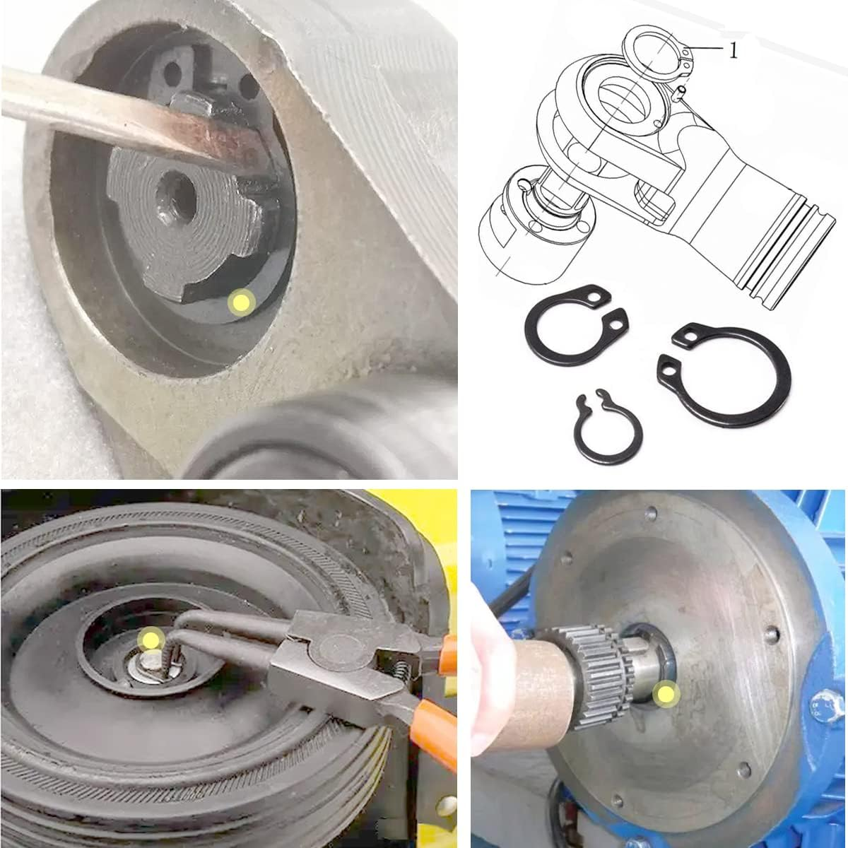 510Pcs Circlips Assorted,Metal C-Clip Assortment Set 19 Types Retaining E Clips(&Phi;3/4/5/6/7/8/9/10/12/14/16/18/20/22/24/26/28/30/32Mm) for Internal External Shaft Fastener