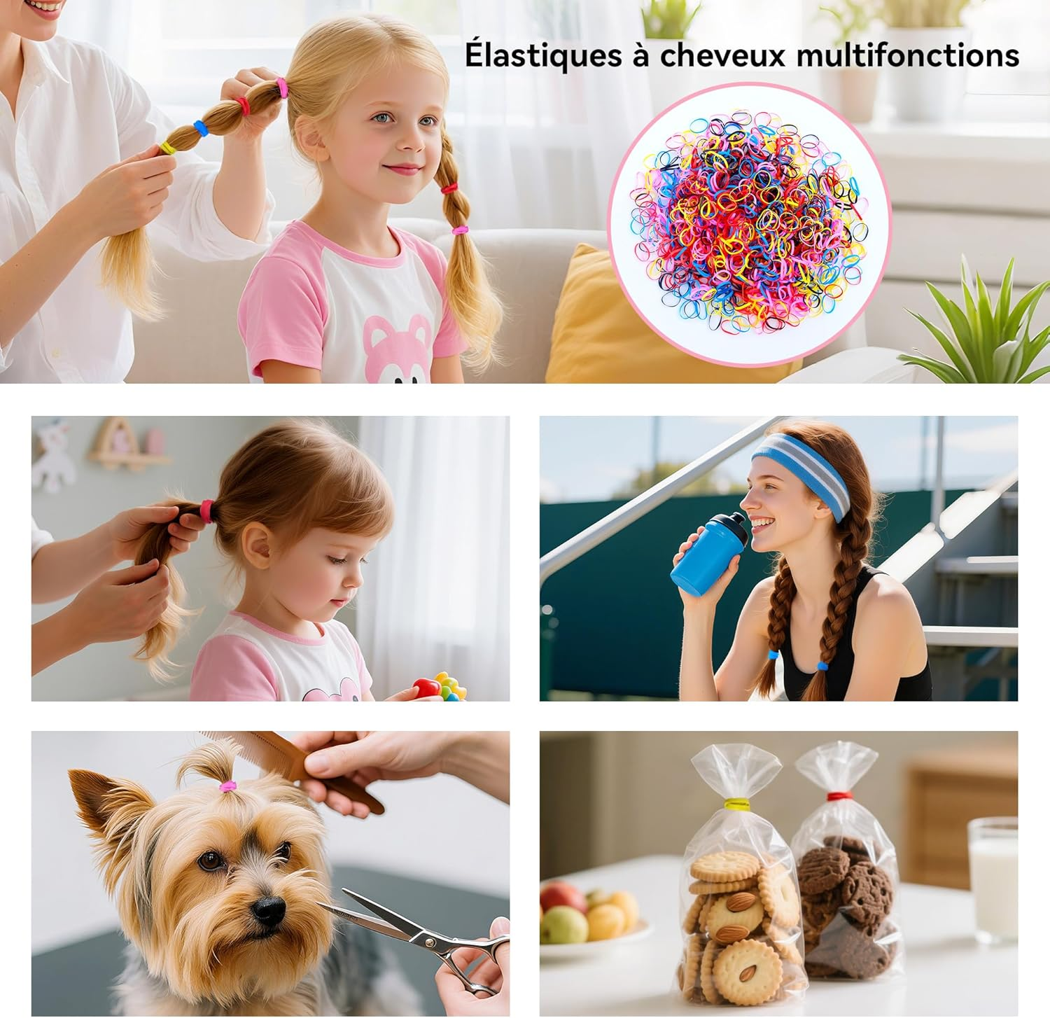 1000 Pieces Elastic Hair Bobbles Mini Hair Ties Small Colorful Rubber Bands Hair Bobbles for Girls Braids and Hairstyles DIY Hairstyle Accessories image number 3