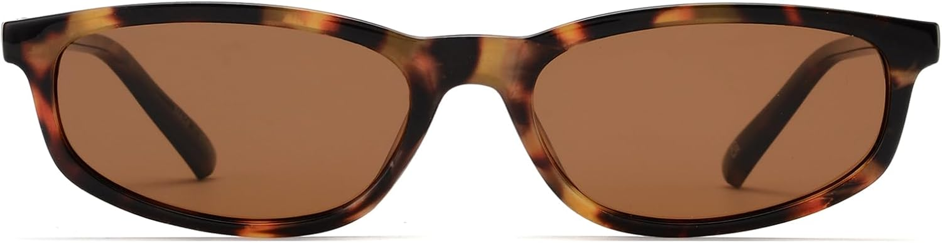 OUWEN Trendy Rectangle Polarized Sunglasses Womens Mens, Retro Designer Small Sun Glasses OW2501