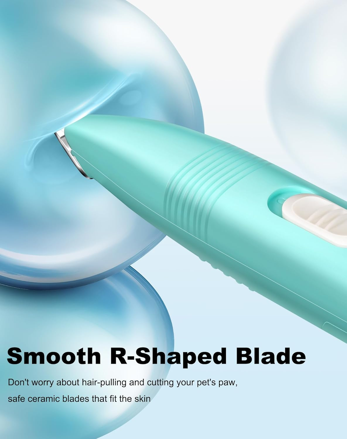 Dog Grooming Clippers, Dog Paw Trimmer with Detachable Ceramic Blade for Trimming Small Areas of Pet'S Hair, Low Noise Paw Grooming Shaver for Cat'S Eyes Face Ears Paws (Blue) - White image number 5