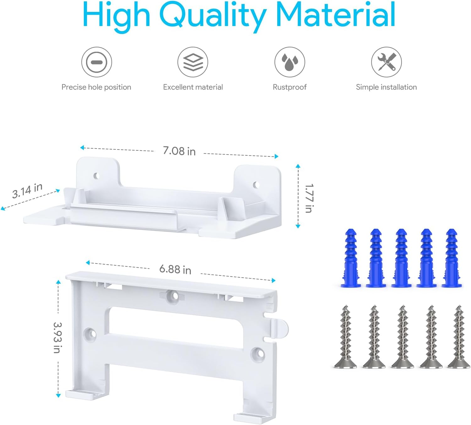 SURVADV Starlink Gen 3 Wall Mount for Starlink Gen 3 Mesh Router and Power, Starlink Wall Holder for Starlink Gen3 High Performance Wifi Router and Power, Starlink V3 Mounting Kit - White image number 3