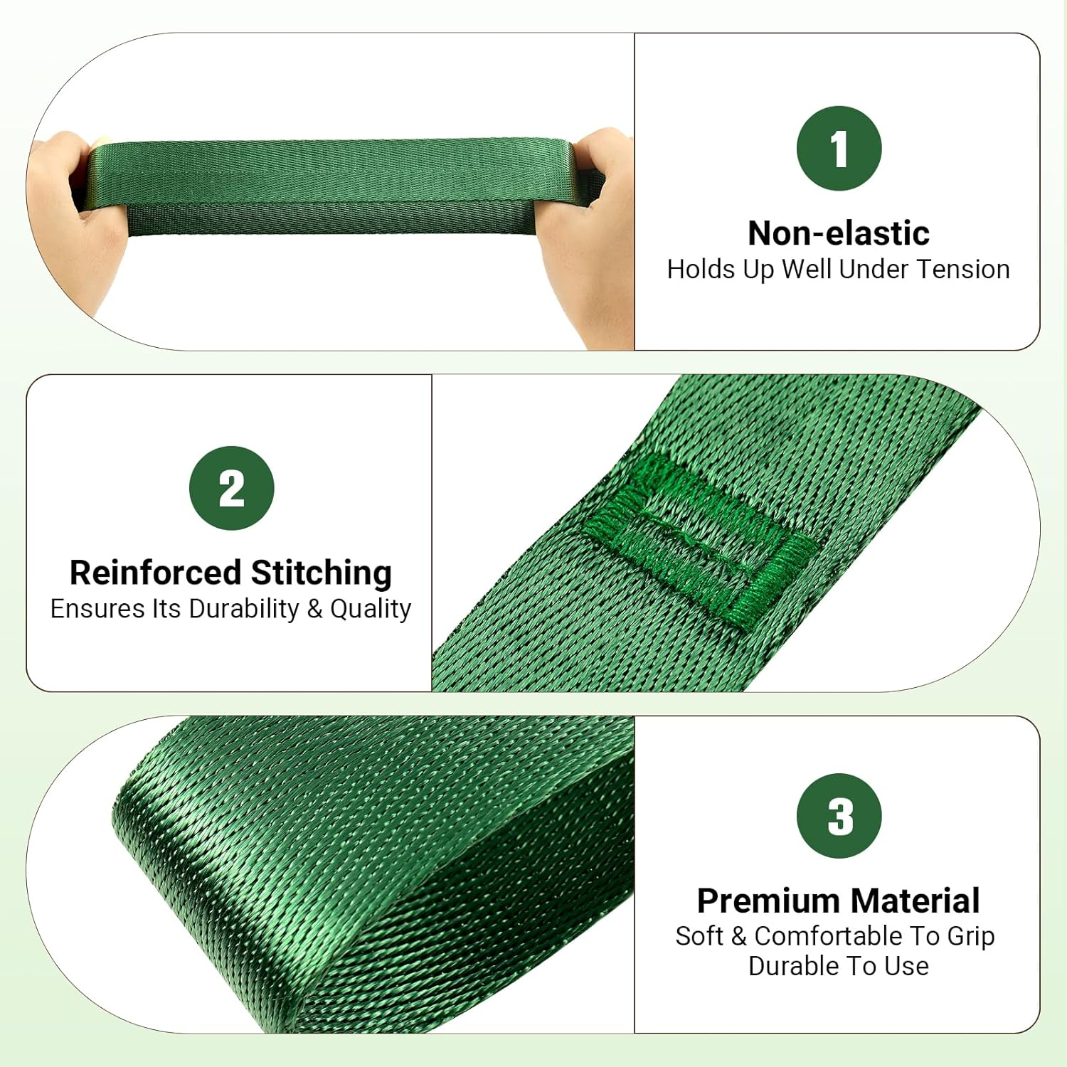 Kiemeu Yoga Straps for Stretching Strap with Loops, Non-Elastic Stretch Bands for Physiotherapy and Flexibility, 244Cm Long image number 4