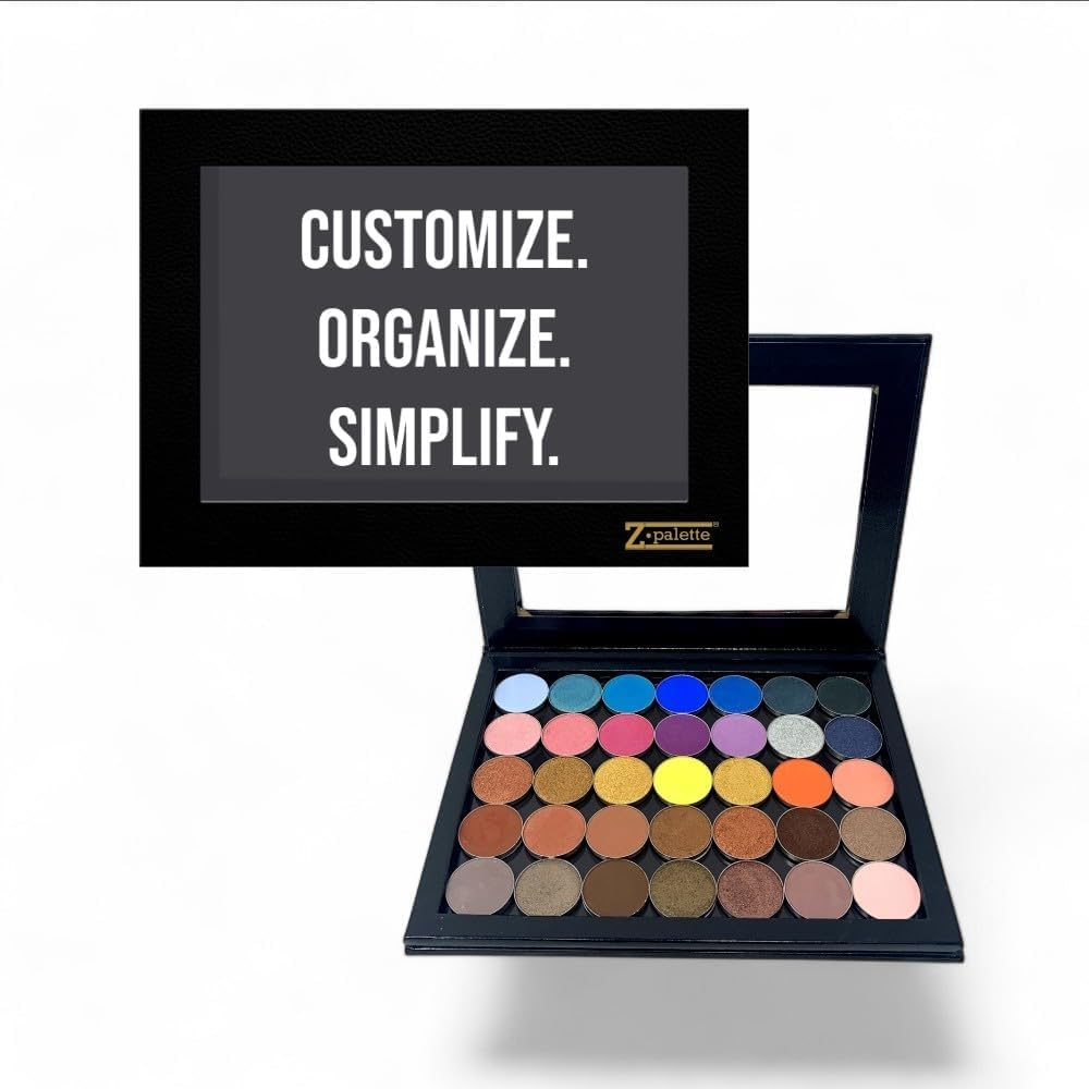 Z Palette Extra Large Empty Magnetic Makeup Palette with Clear Window to Depot Eyeshadow Blush Lipstick Powder Comes with Metal Stickers image number 1