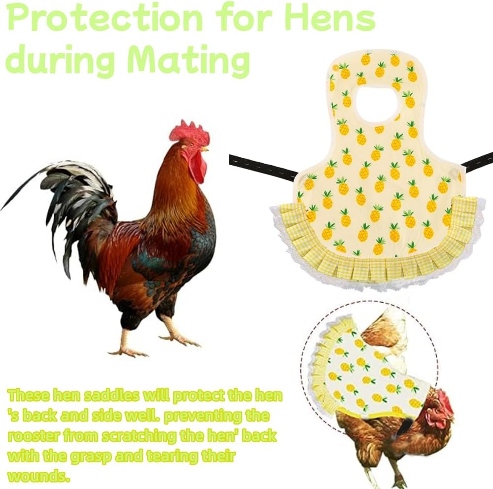 3 Pack Chicken Saddle for Hens,Chicken Saddles with Adjustable Elastic Shoulder Straps,Chicken Jacket Straps,Protection Chicken Aprons for Hens,Comfortable,Breathable,Easy to Clean,Hen Care Supplies image number 2