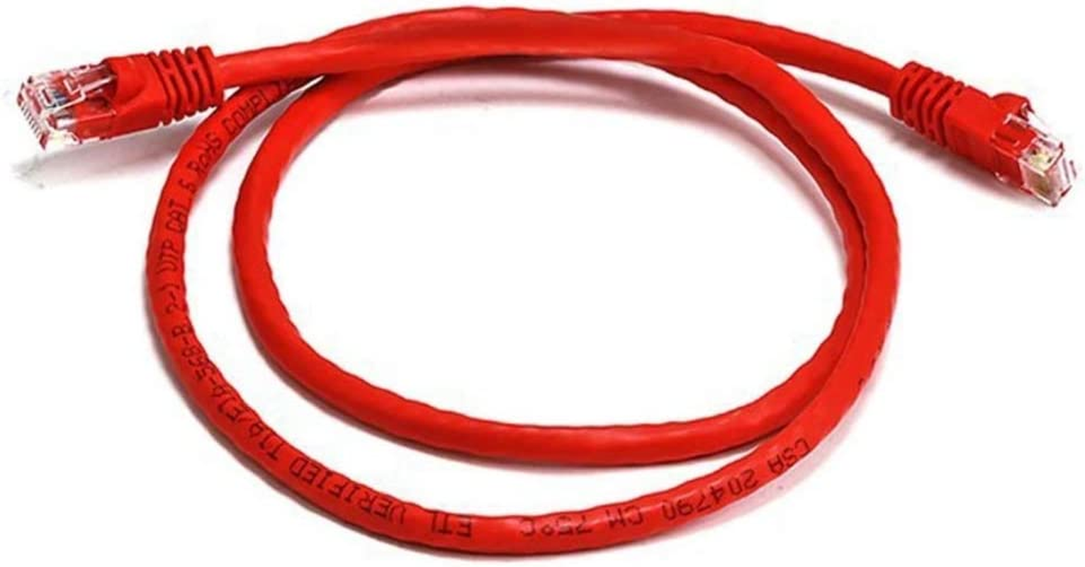8WARE Cat6A Snagless UTP Ethernet Cable, 25 Cm, Red
