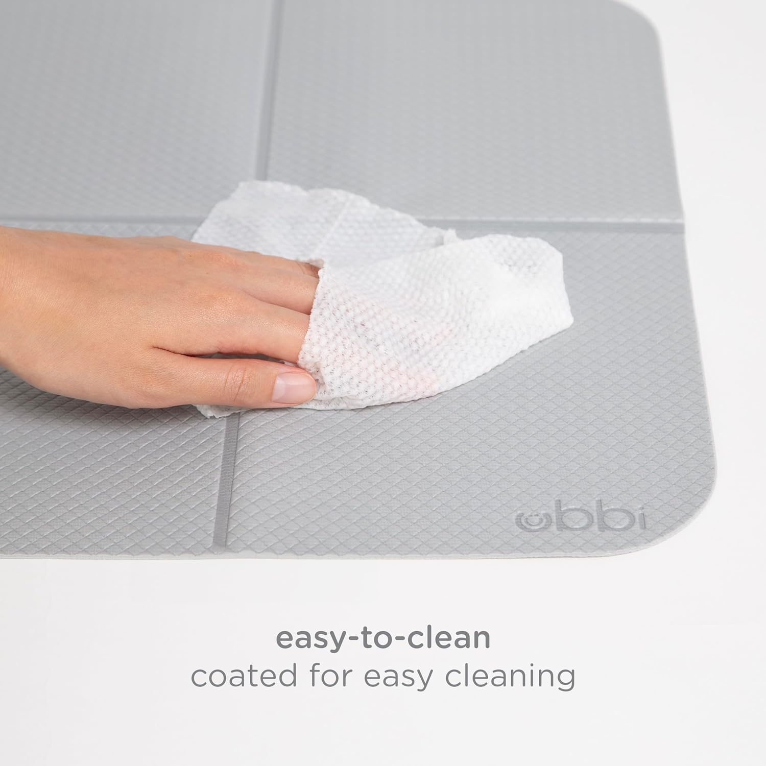 Ubbi On-The-Go Changing Mat with Carrying Bag, Soft and Comfortable Diaper Bag Accessory Must Have for Newborns, Easy to Clean, Portable Changing Pad, Gray image number 6