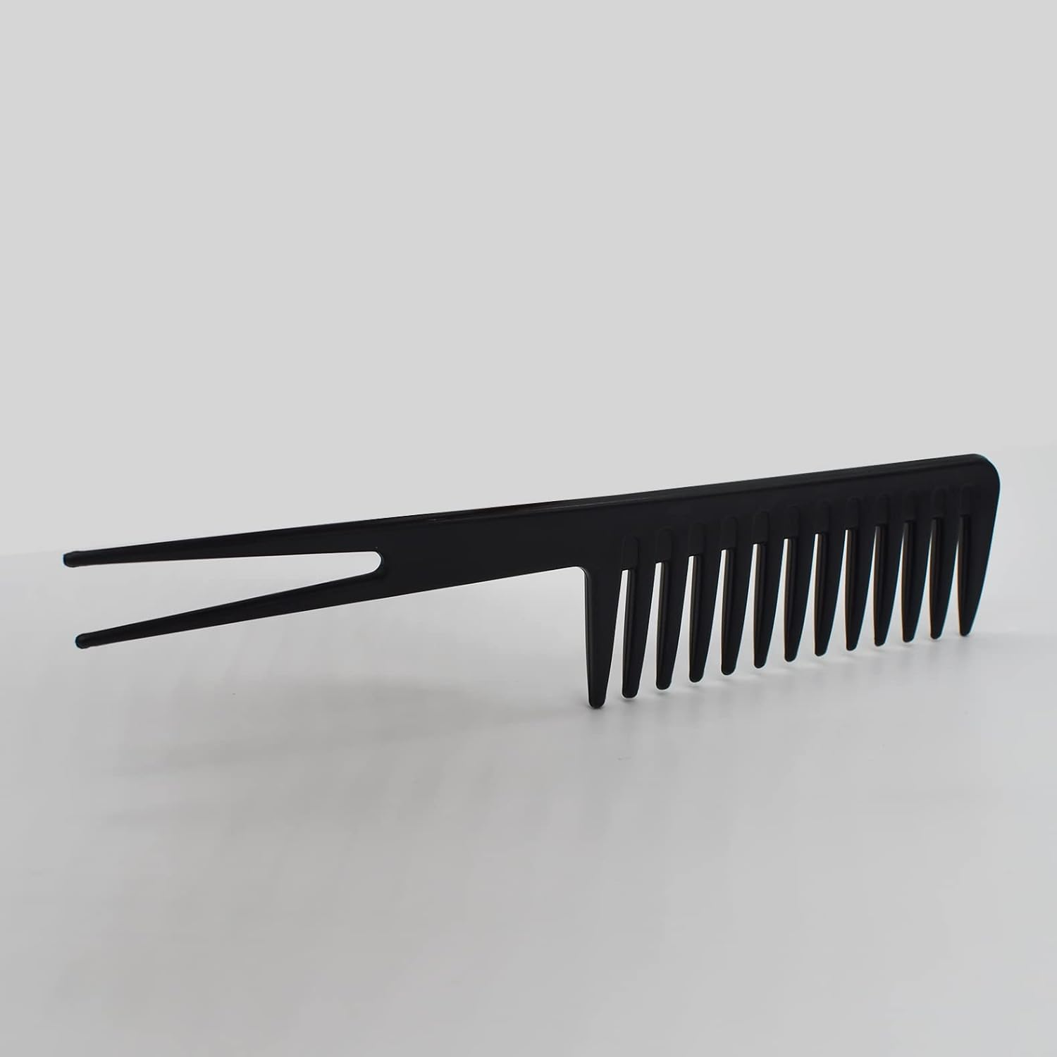 Professional Wide Tooth Comb, Fantail Comb Hairstyling Fork Comb Wet Pick Shaping Styling Comb for Home Salon Use Curly Hair, Black image number 5