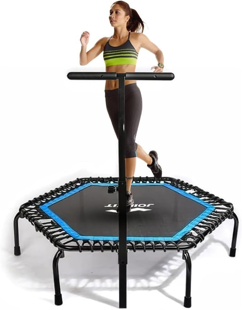 50" Rebounder Mini Trampoline Australia, Fitness Trampolines, 330 LBS Foldable T Shape Adjustable Foam Handle, Stable & Quiet, Mini Exercise Rebounder for Kids Adults Indoor Outdoor Jumping Cardio image number 5