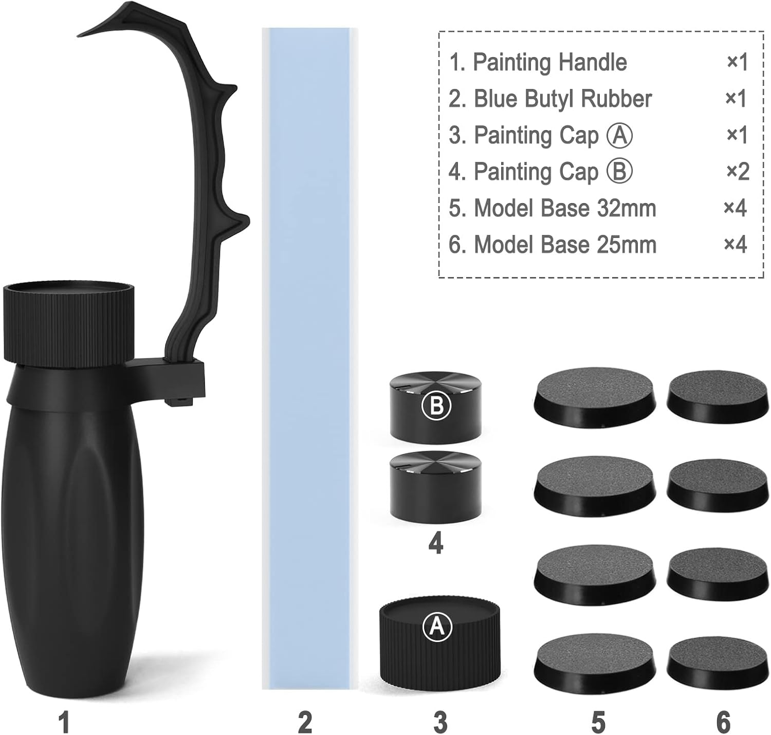 Evemodel Model Hand Painting Handle Coloring Holder Soldiers Handicraft (Black) image number 2