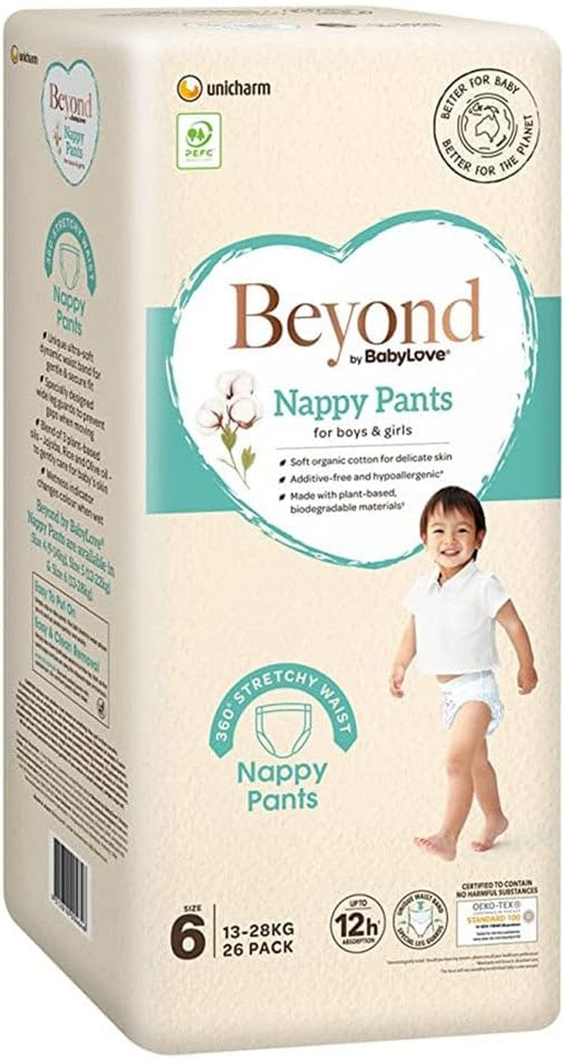 Babylove beyond Unisex Junior Nappy Pant 26-Pieces Pack, Size 6