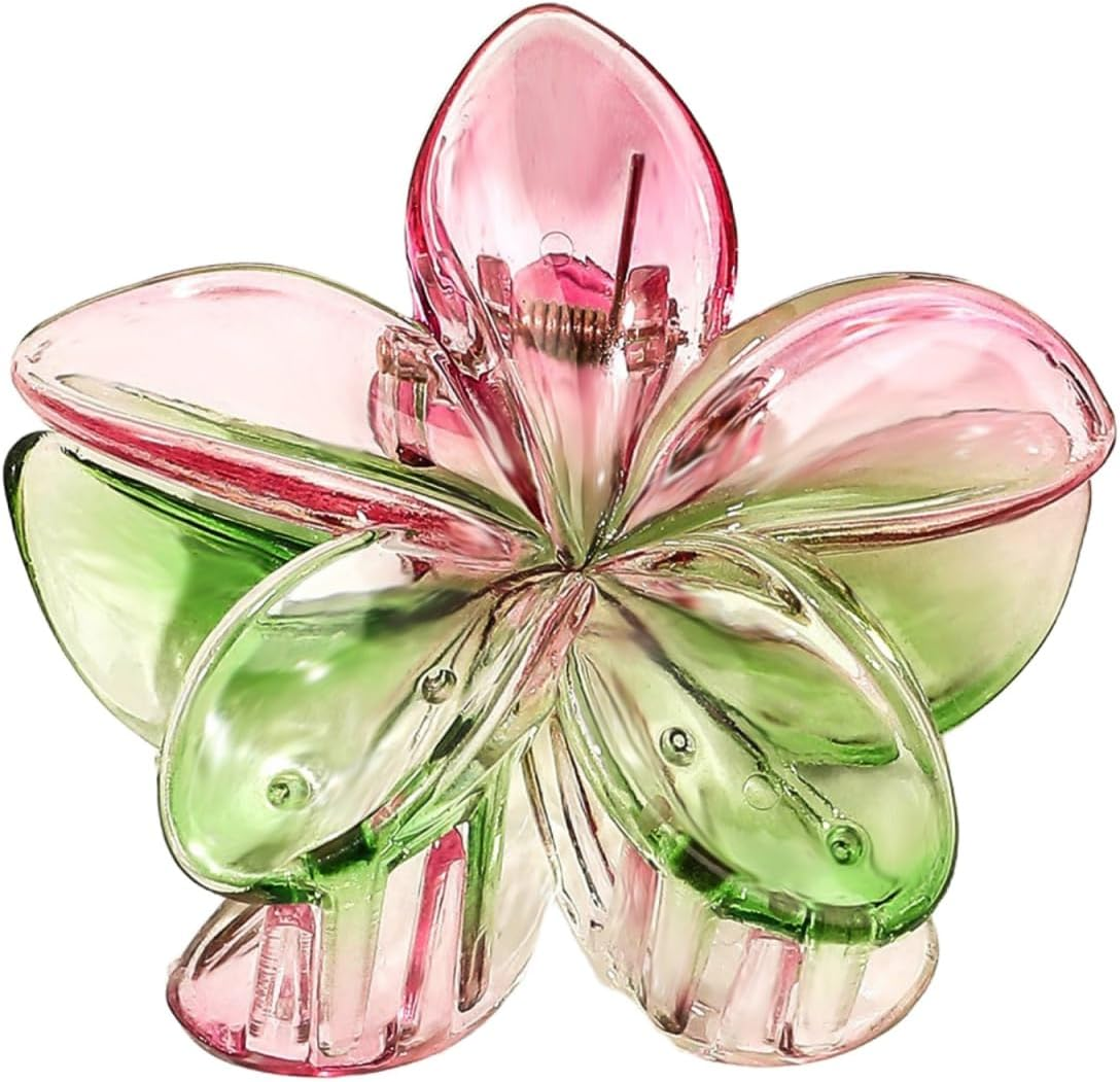 Blausky Pack of 1 8 Cm Flower Hair Clip, Colourful Hawaiian Plumeria Clips, Hair Clips, Non-Slip Flower Hair Clips, Hair Accessories, Flower Hair Styling Accessories for Women, Beach, Holiday, Rose