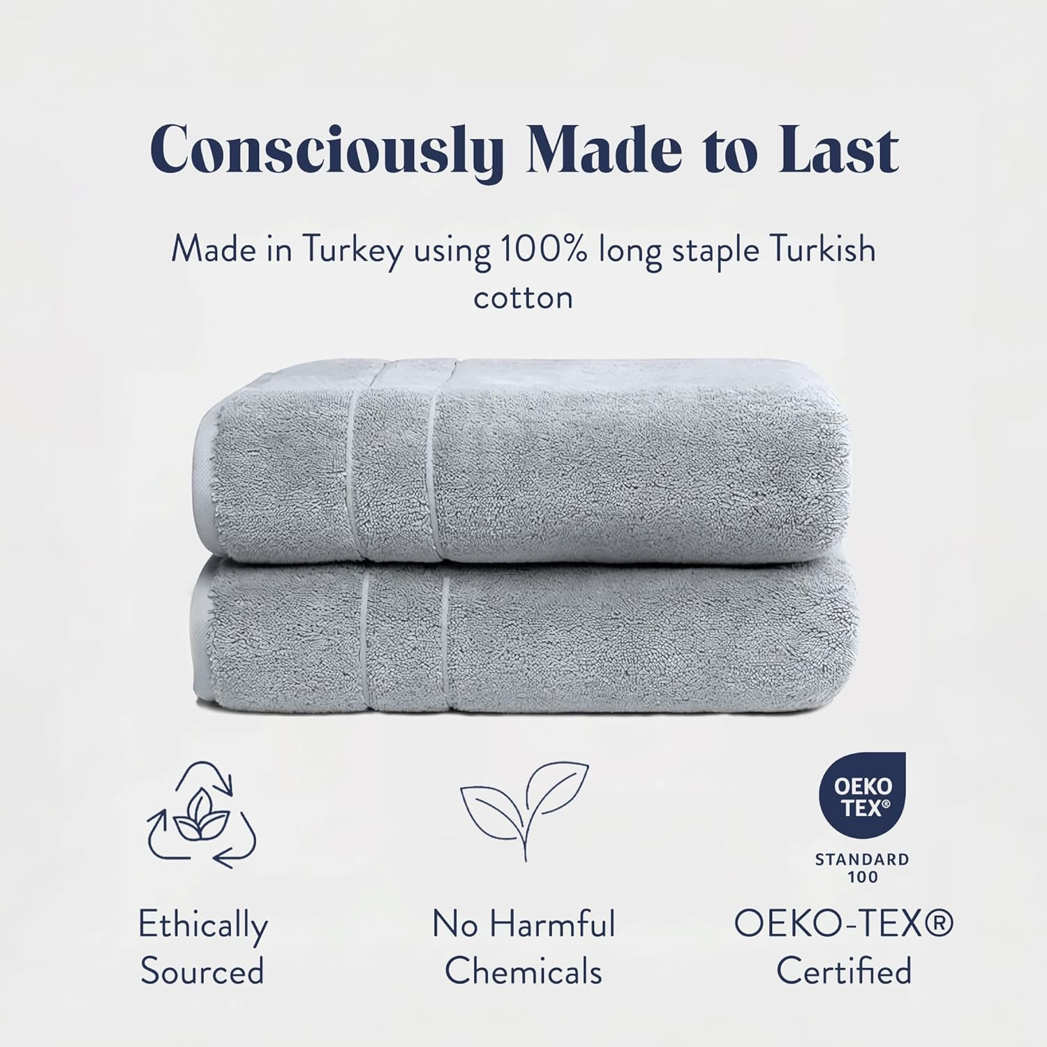 Brooklinen Super-Plush Bath Towels - Set of 2, Smoke Gray, 100% Cotton | Best Luxury Spa Towels image number 1