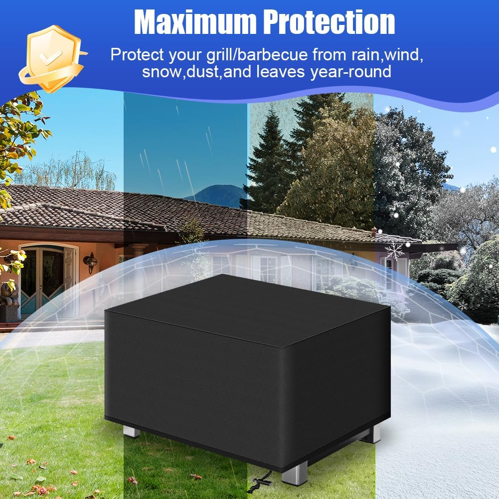 OFFCUP Weatherproof Grill Cover, 210D Oxford, Gas Grill Cover, Tear-Resistant BBQ Cover, Windproof, Uv-Resistant, Rust and Mould (70 X 47 X 30 Cm) - 106X58X46Cm image number 3