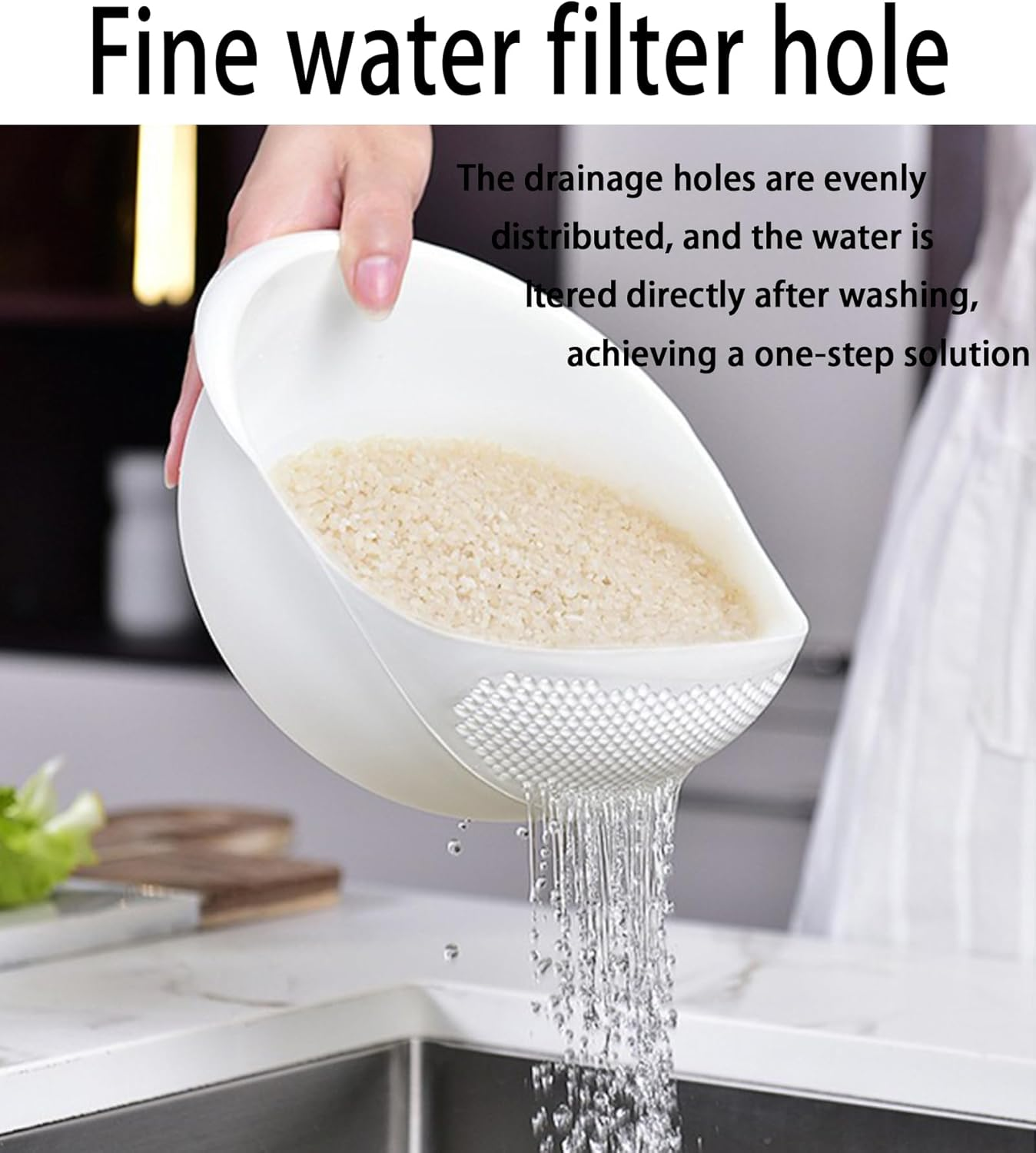 2-In-1 Rice Colander, Vegetable and Fruit Cleaning Filter Basket, 2Piece Sturdy and Easy-To-Use Food Grade Kitchen Tool Accessories (Blue+Green)