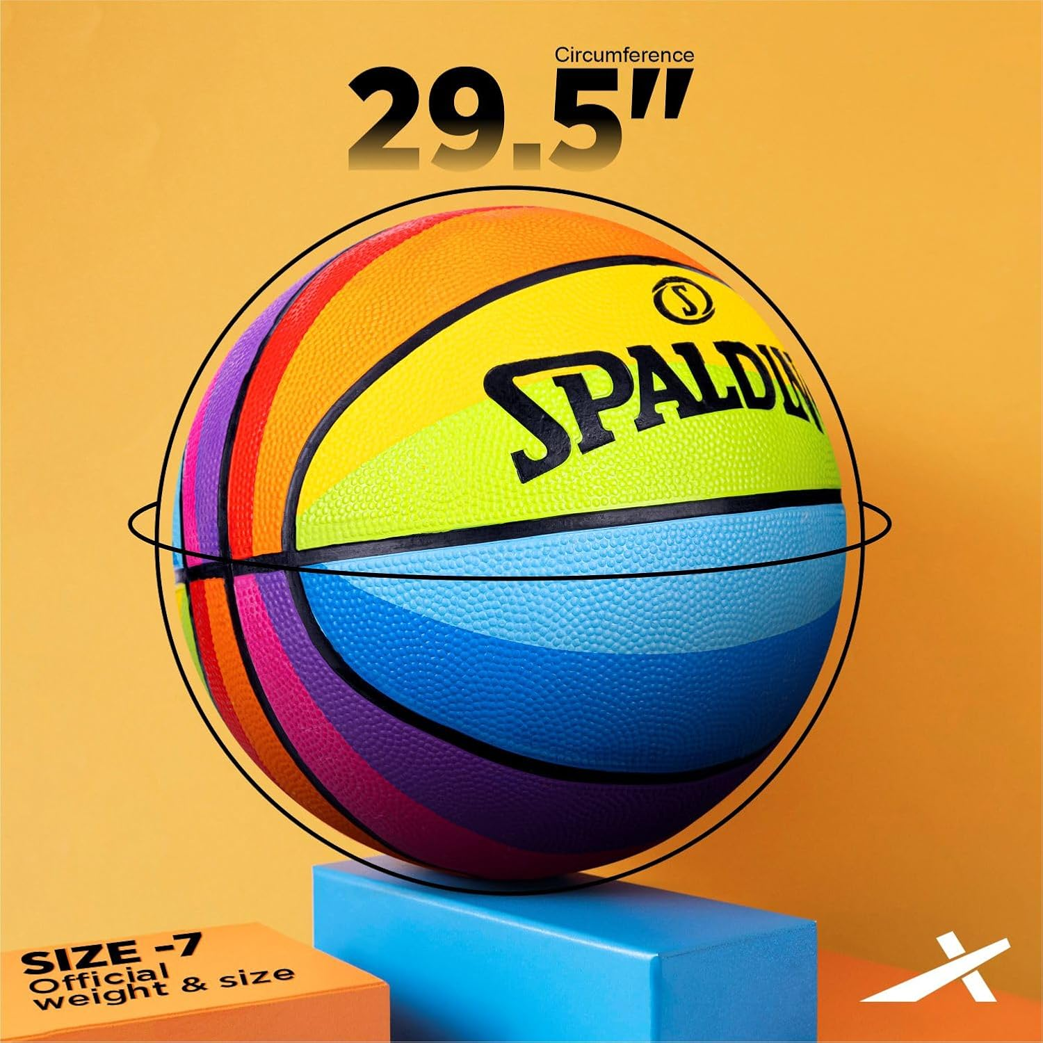 Spalding Rainbow Outdoor Basketball, Size 7 image number 2