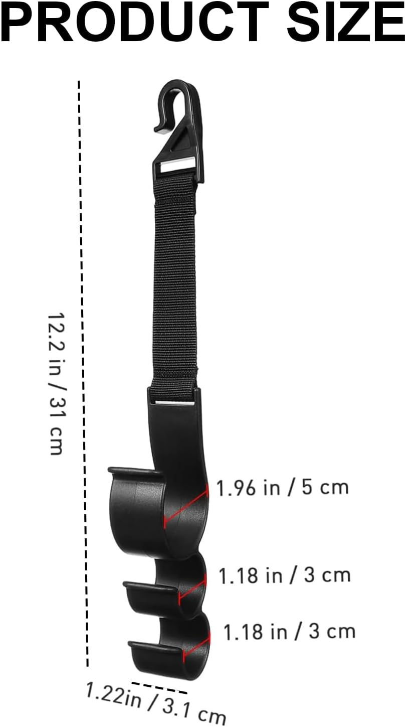 MAEZOE 2PCS Car Headrest Hooks, Space-Saving Backseat Hanger for Bags, Umbrellas & Coats, Easy Install, Durable, Universal for Drivers & Families image number 2