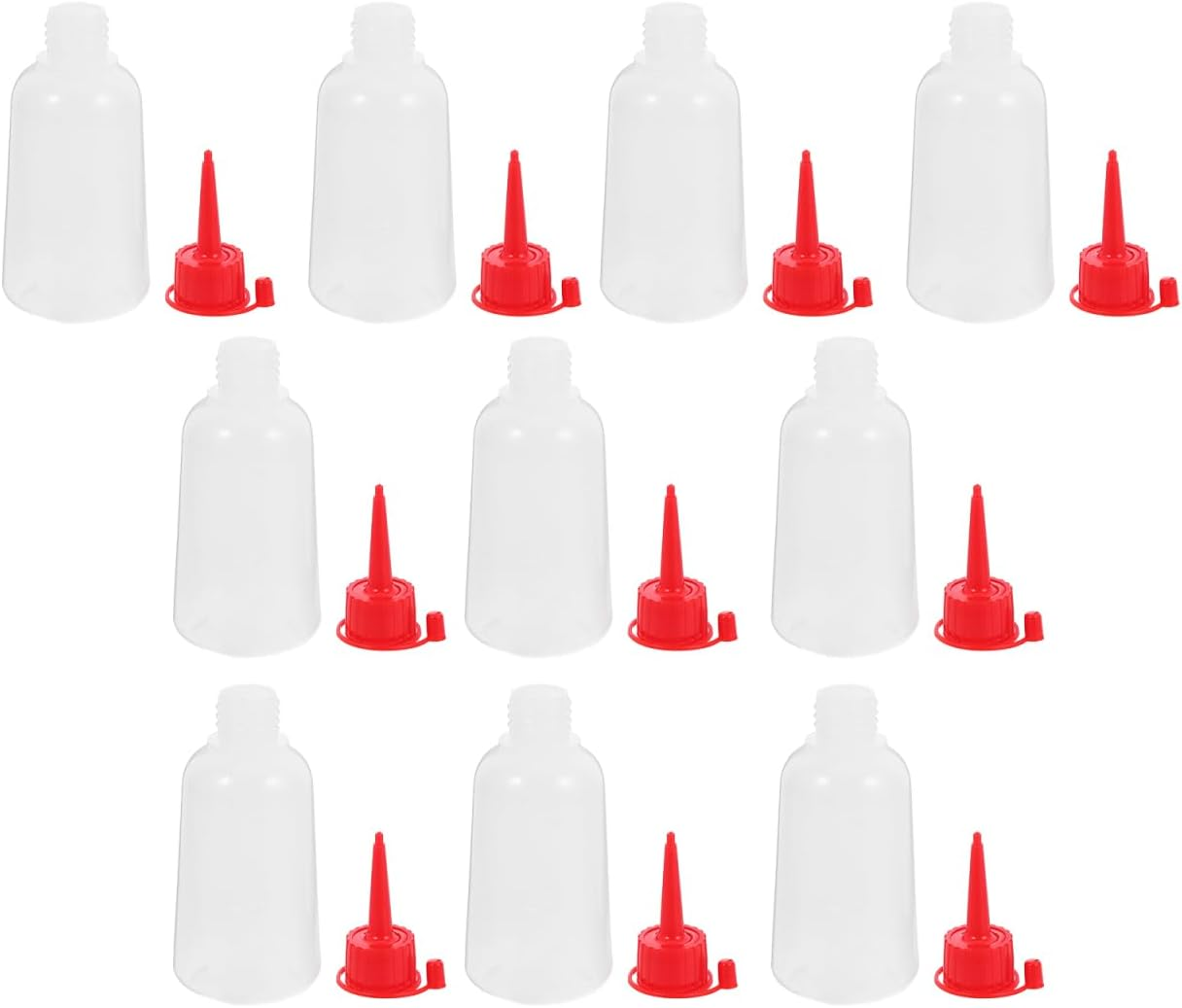 OSALADI Pack of 10 Transparent Glue Bottles Applicator Bottle with Narrow Tip Bottles for Applying Adhesive Paint Spray Bottles Needle Tip Glue Bottle LDPE Red image number 4