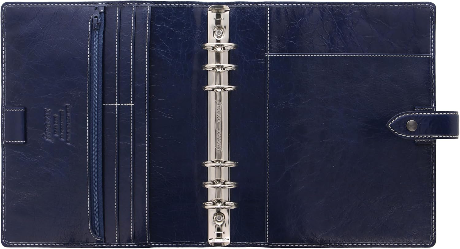 Filofax Malden A5 Leather Organiser - Navy image number 6
