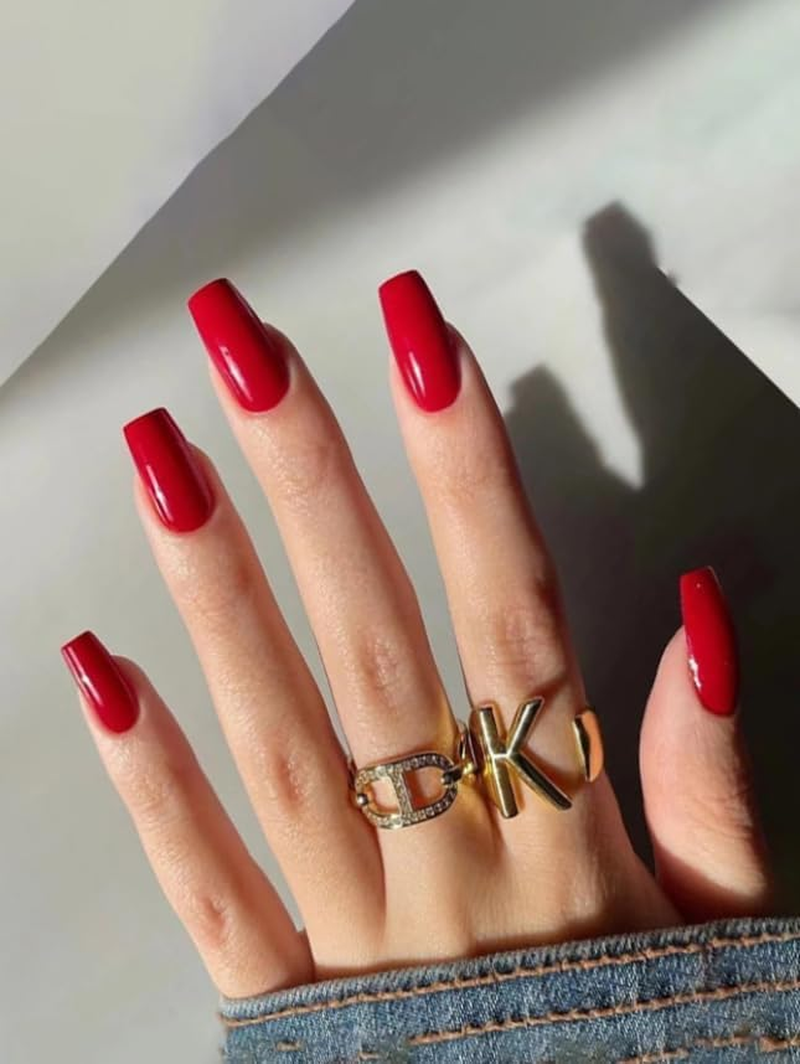 Press-On Nails, Classic Square, 24 Pieces, Reusable Nails with Protective Coating, Trending, Luxury (Dark Glitter - Square round - Holographic Glitter)