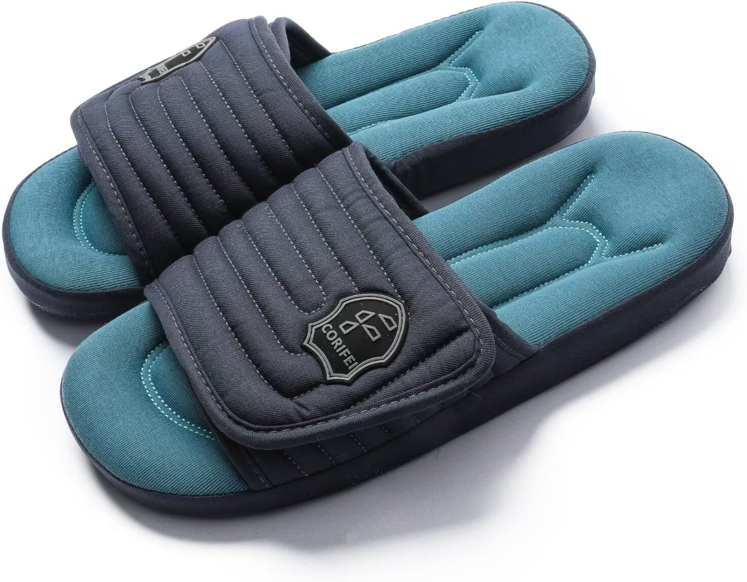 CORIFEI Adjustable Slippers for Men Indoor with Memory Foam Comfy House Shoes Male Slides image number 6
