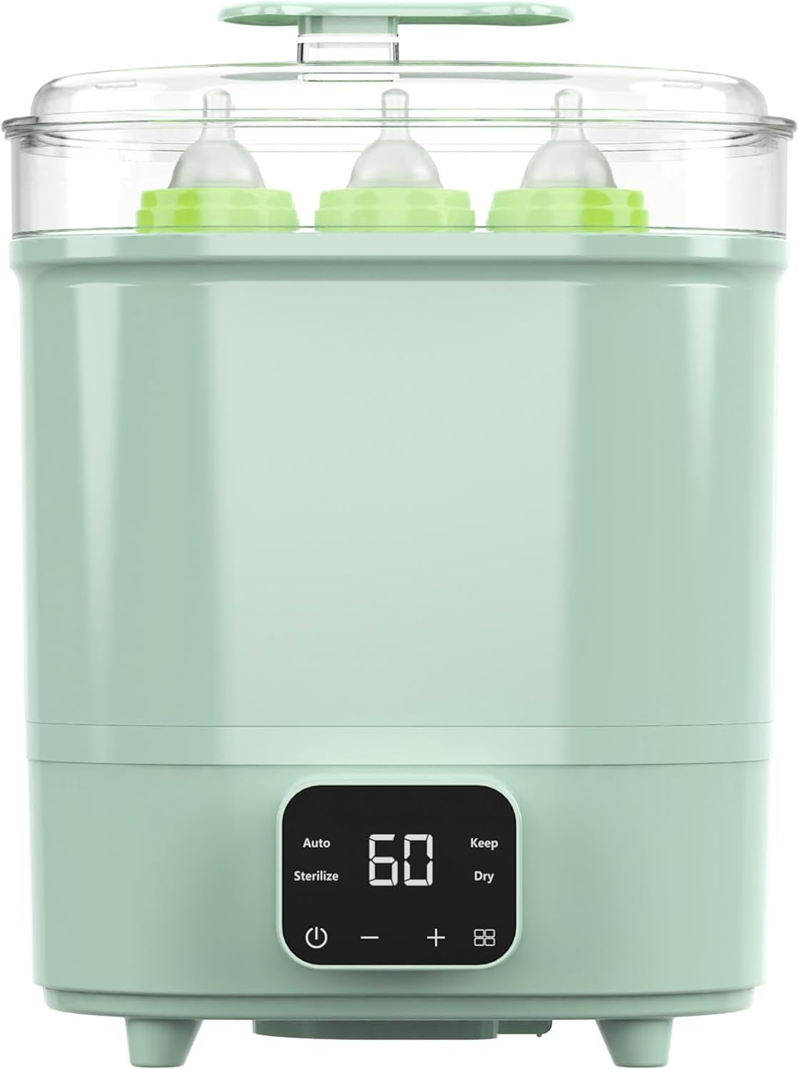 Baby Bottle Steriliser and Dryer, Electric Steam Steriliser, Universal Fit for All Baby Items, Breast Pump Accessories, Green image number 2