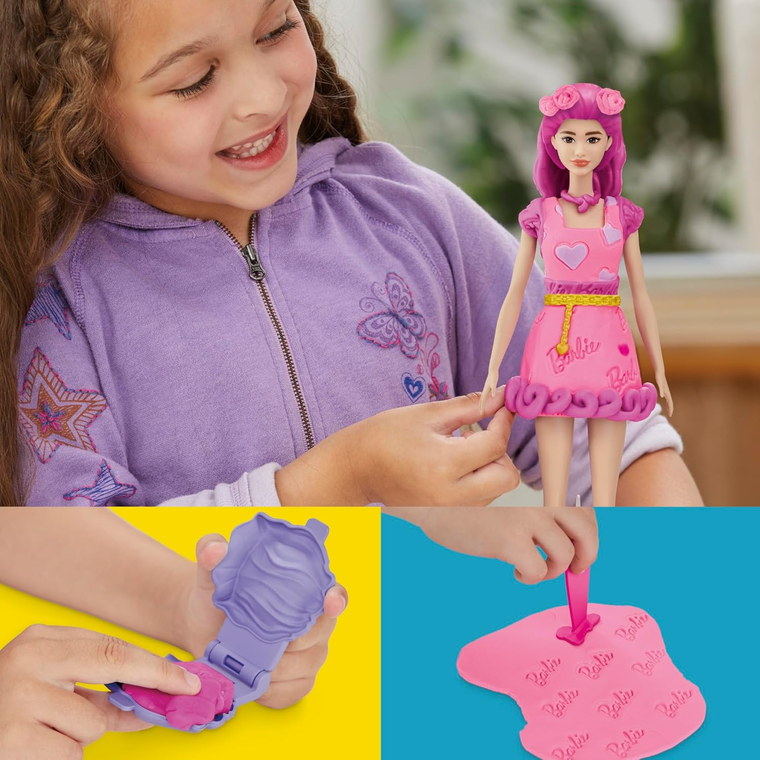 Play-Doh Barbie Hearts & Hair Doll Set image number 1