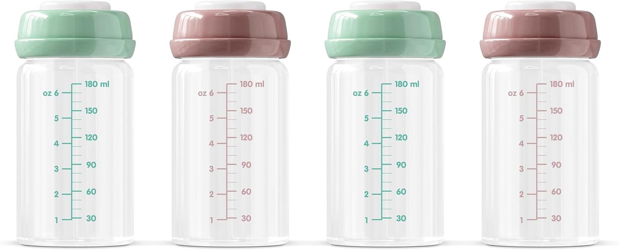 Premium Glass Breastmilk Storage Bottles, Pack of Four, 180Ml, Dishwasher, Freezer, and Microwave Safe (Glass Breastmilk Storage Bottles, 4 X 180Ml) image number 4