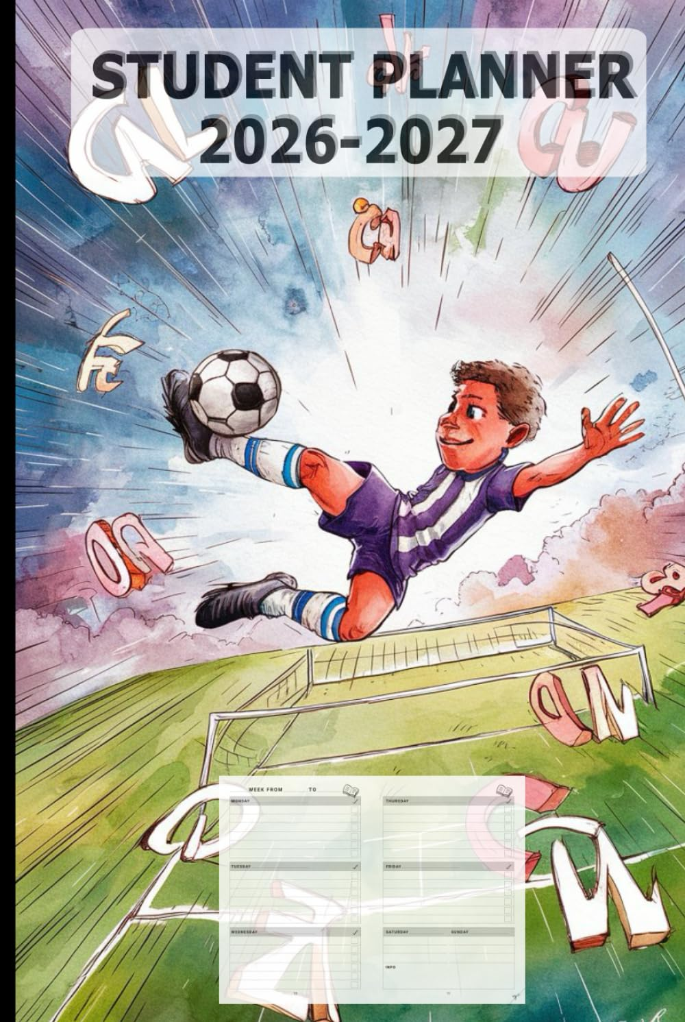 Student Planner 2026-2027 for Boys with Soccer: a Homework & Assignment Calendar Notebook for Elementary, Middle & High School Organization with Modern Learning Aids image number 1