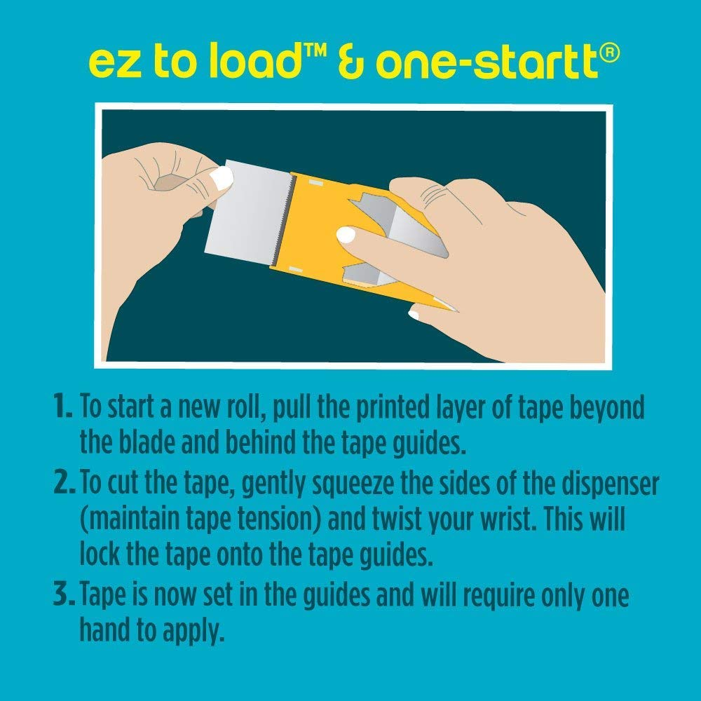 Seal-It Bandit Shipping Tape in Noiseless One Arm Dispenser, 6 Pack, 2" X 1600" Each Noiseless with One Arm Dispenser