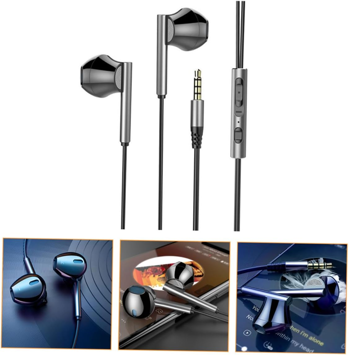 LABRIMP Gaming Headphones Microphone Heavy Bass Compatible In-Ear Earbuds Comfortable Silicone for Gamers image number 2