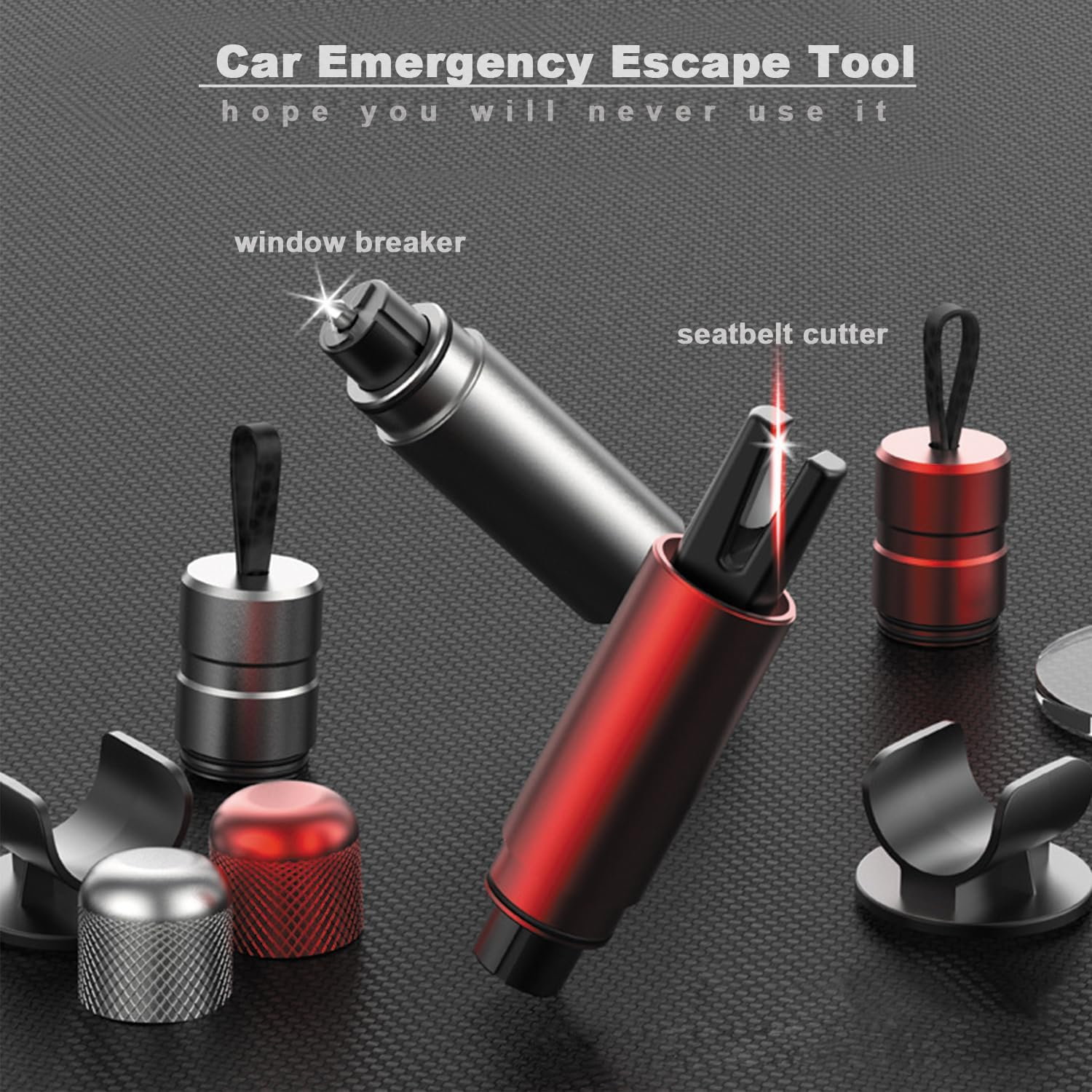 ACEBON Car Safety Hammer Window Glass Breaker and Seatbelt Release Tool Emergency Escape Tool 2022 (Black) image number 1